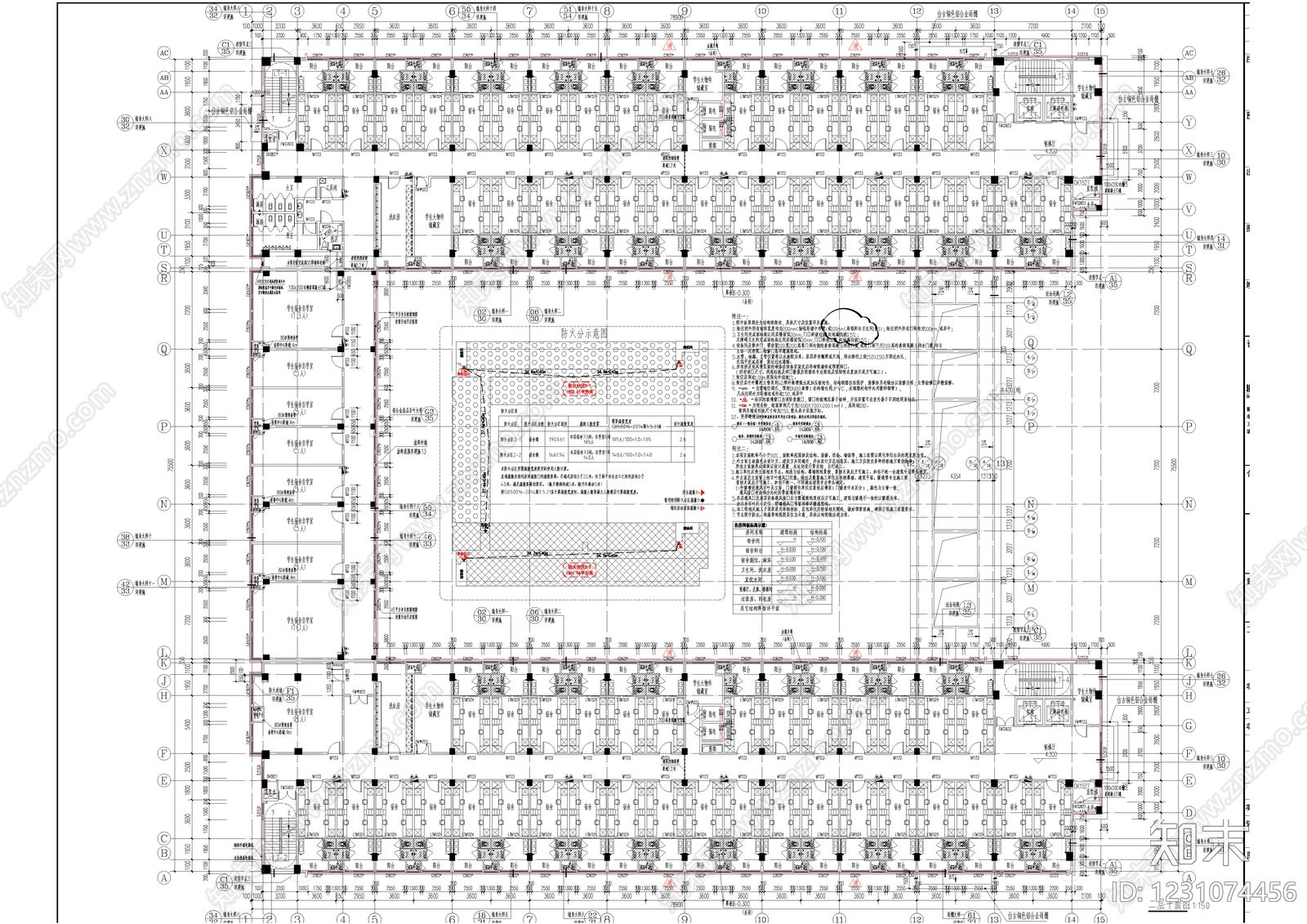 学校建筑cad施工图下载【ID:1231074456】