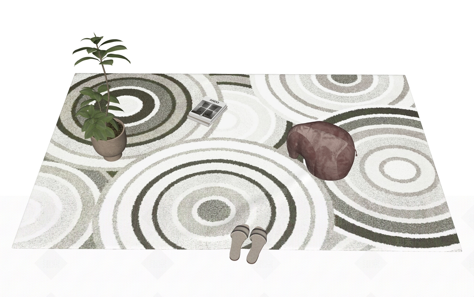 现代简约地毯SU模型下载【ID:1231075280】