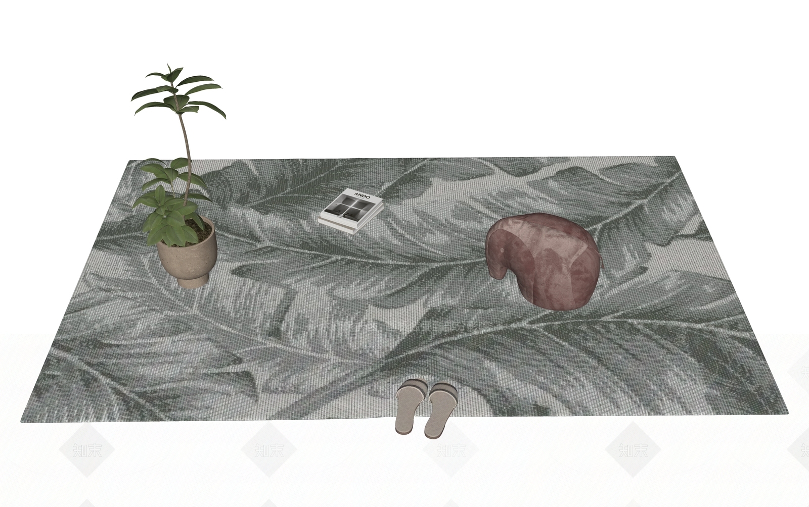 现代简约地毯SU模型下载【ID:1231076025】