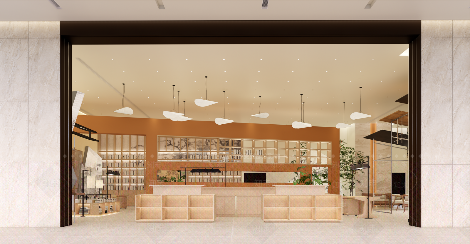 新中式书店SU模型下载【ID:1231079149】