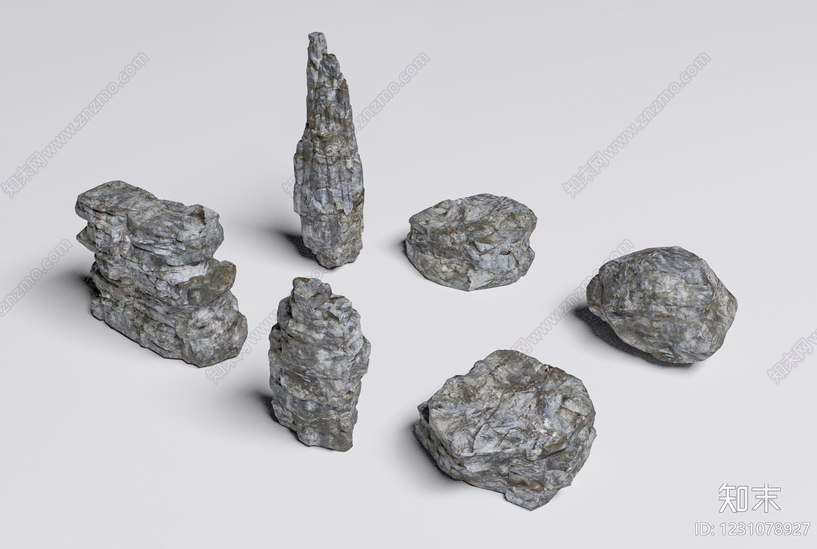 禅意石头3D模型下载【ID:1231078927】