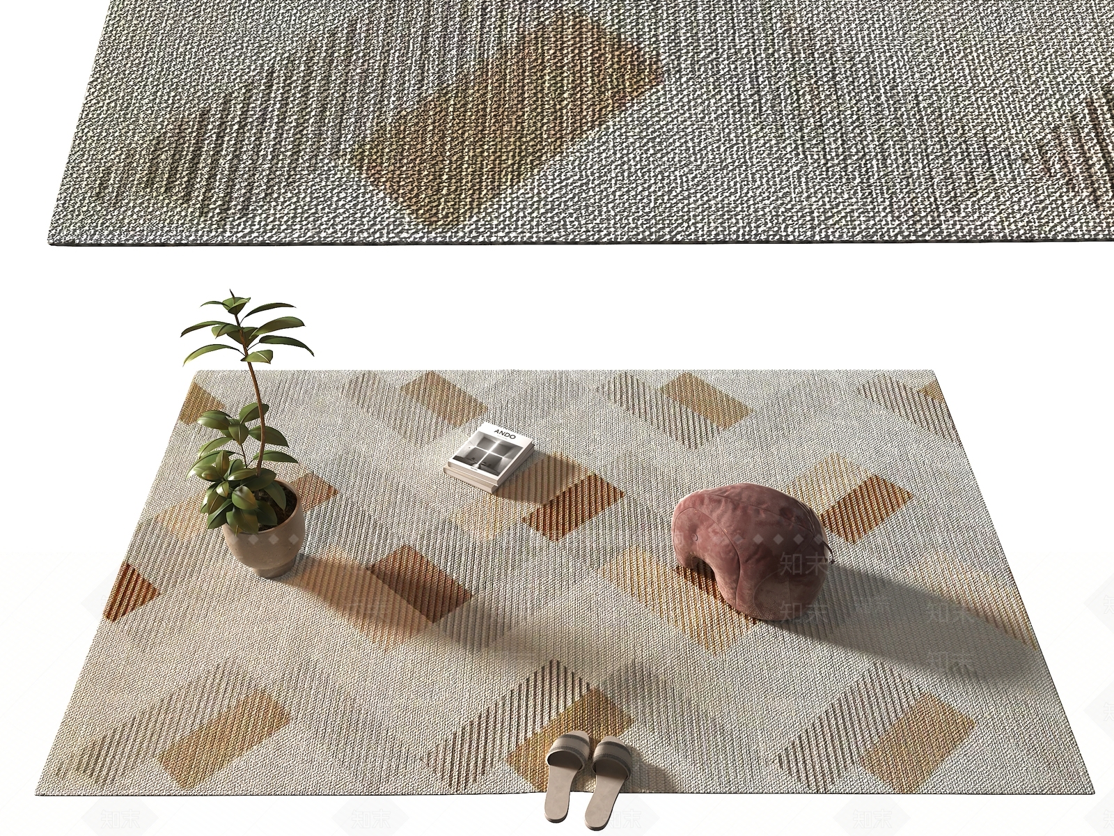 现代简约地毯SU模型下载【ID:1231080489】