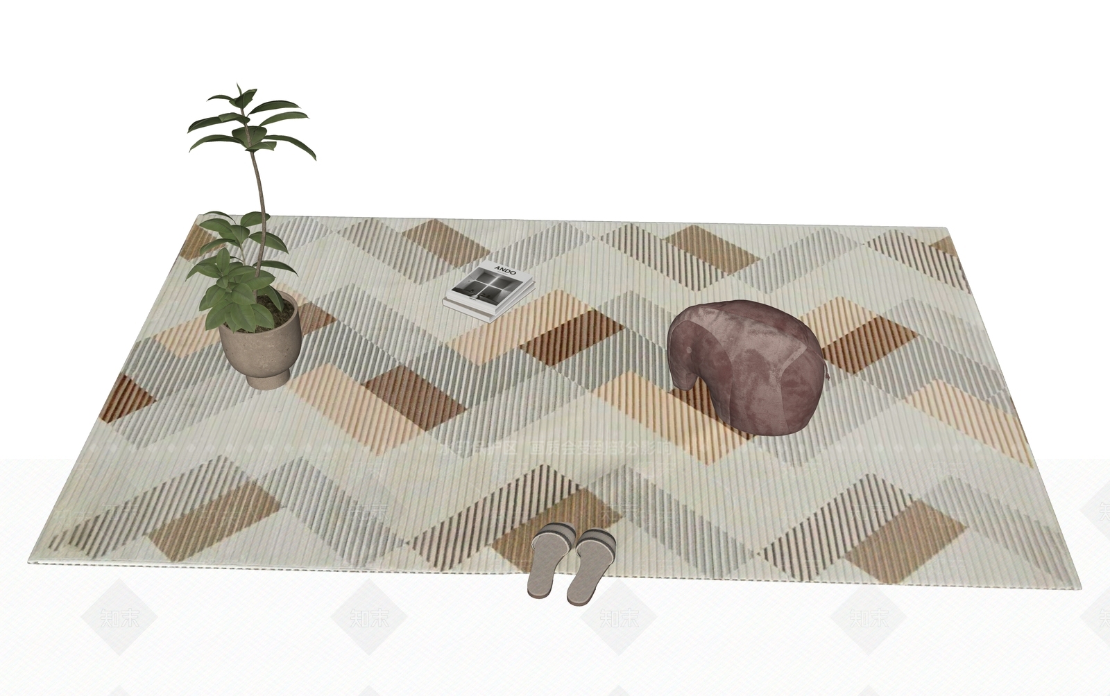现代简约地毯SU模型下载【ID:1231080489】
