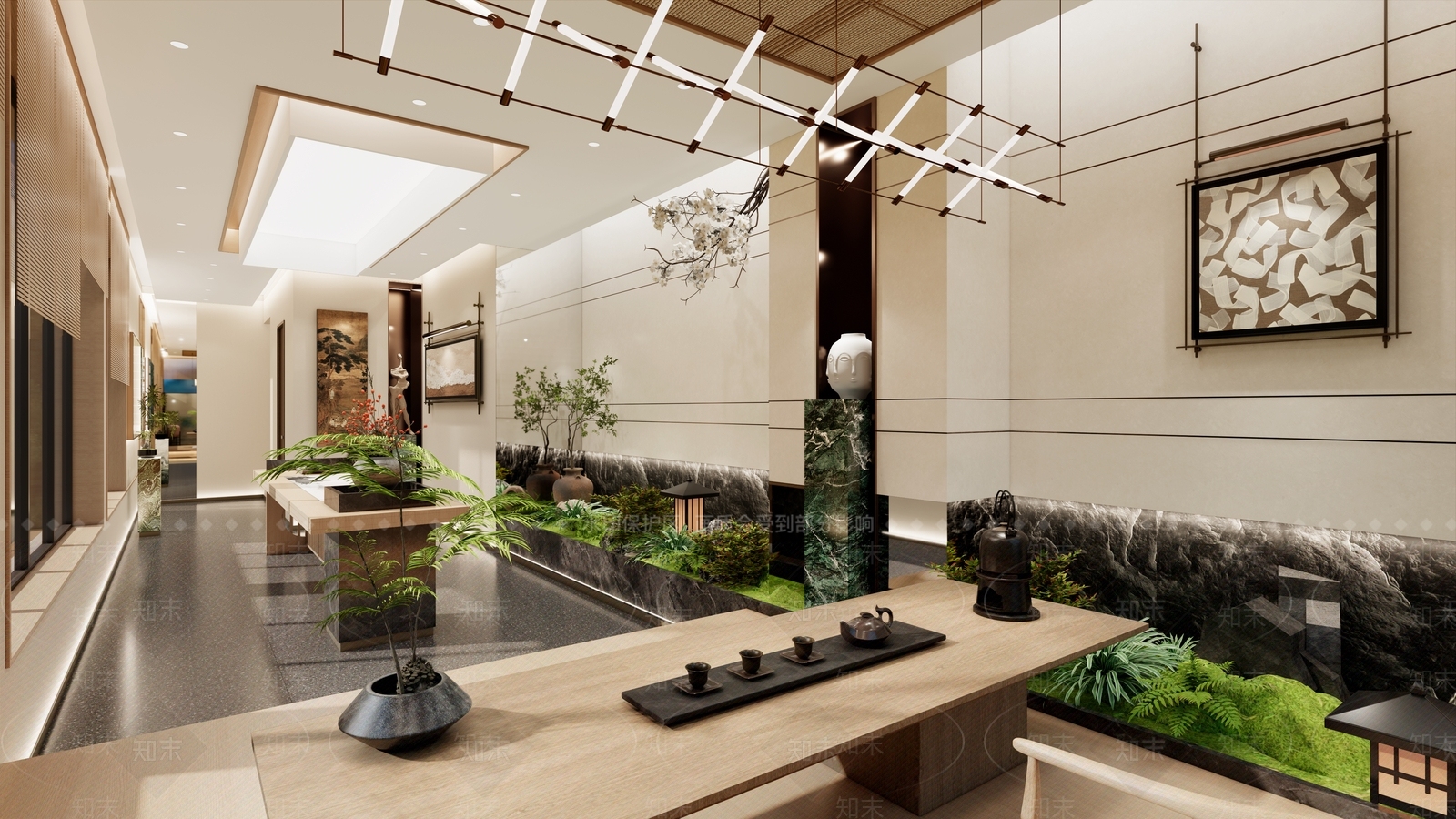 新中式会所SU模型下载【ID:1231080925】