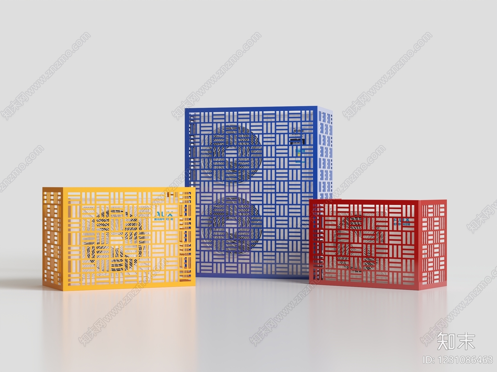 新中式空调3D模型渲染效果图