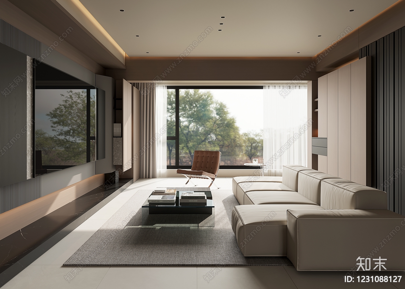 意式极简家居客厅3D模型下载【ID:1231088127】