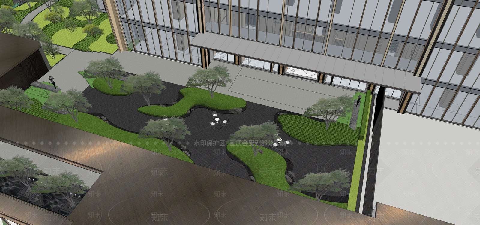 新中式景观商业综合体景观SU模型下载【ID:1231088970】