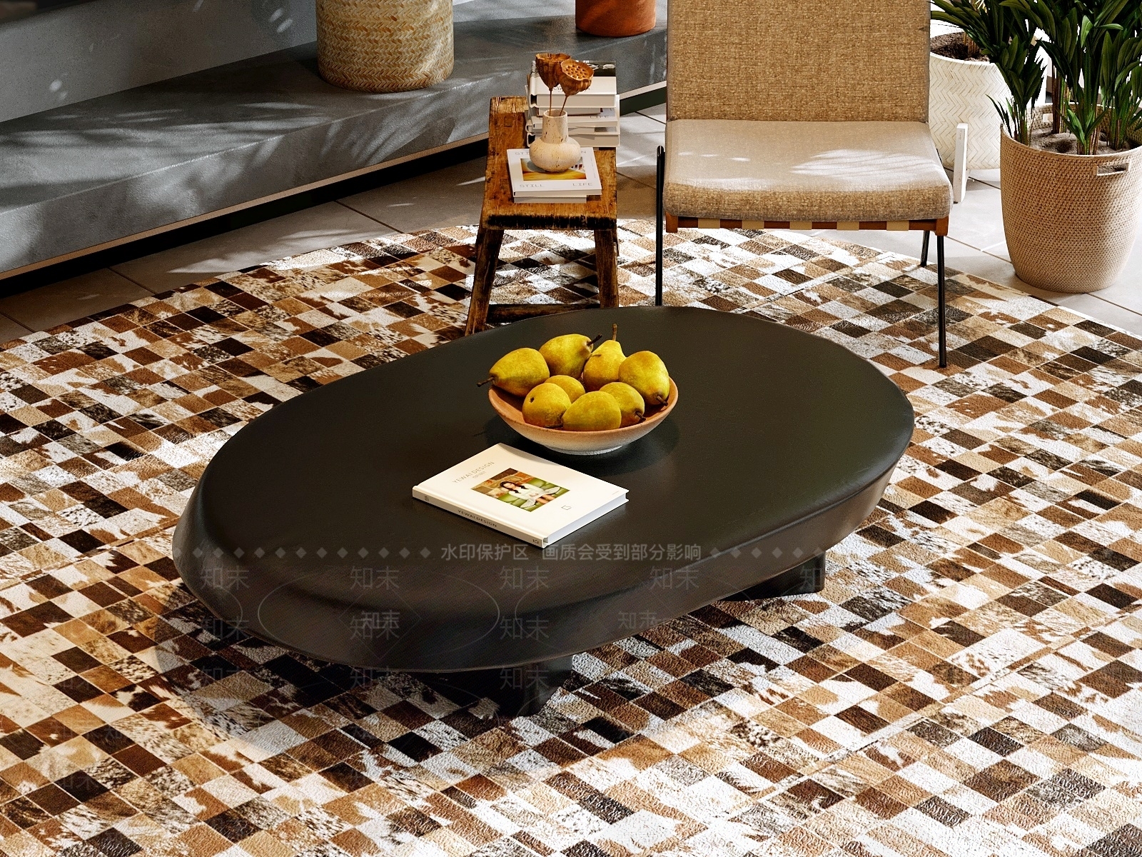现代茶几3D模型下载【ID:1231091814】