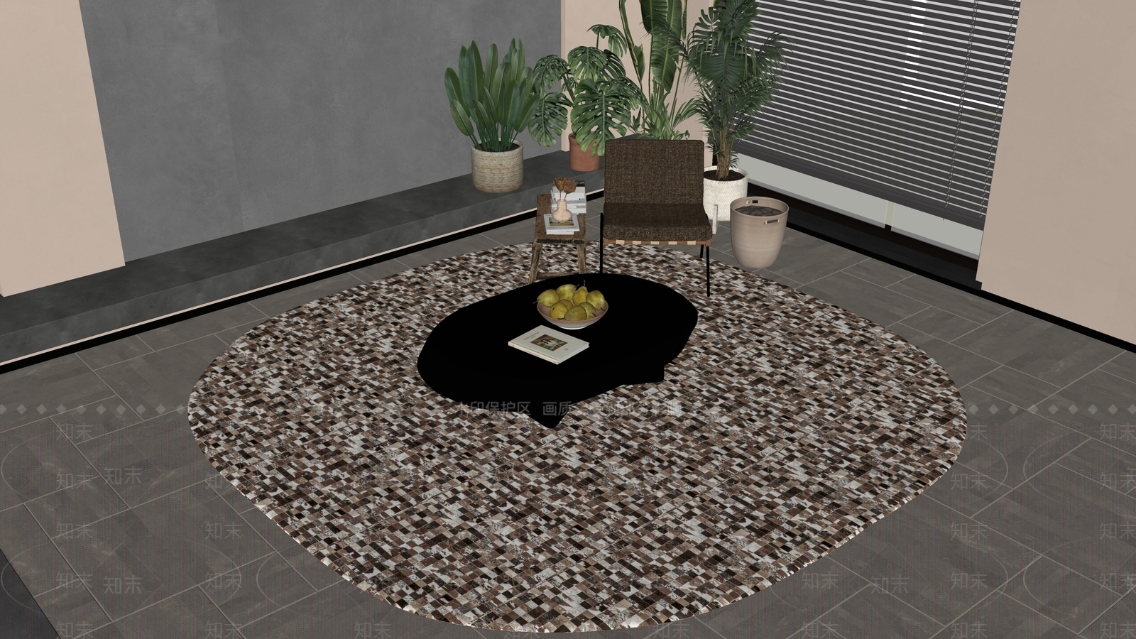 现代茶几SU模型下载【ID:1231091815】