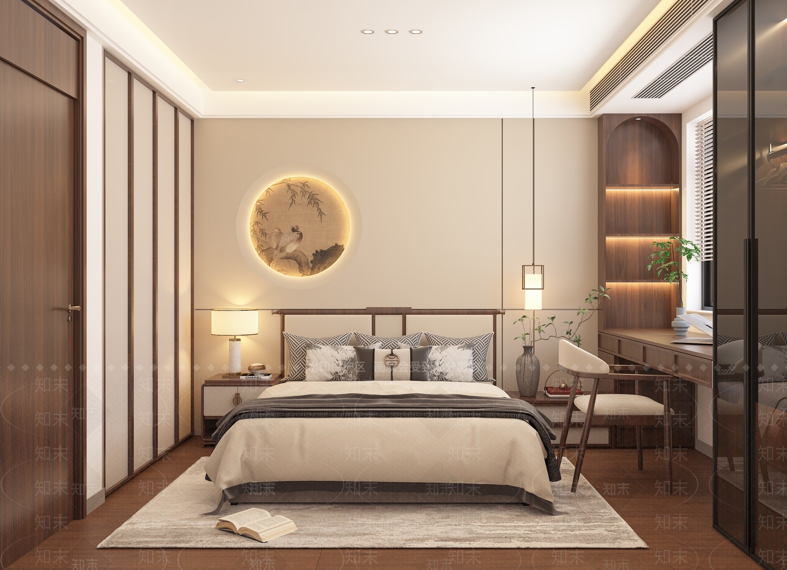 新中式宋式卧室3D模型下载【ID:1231093046】