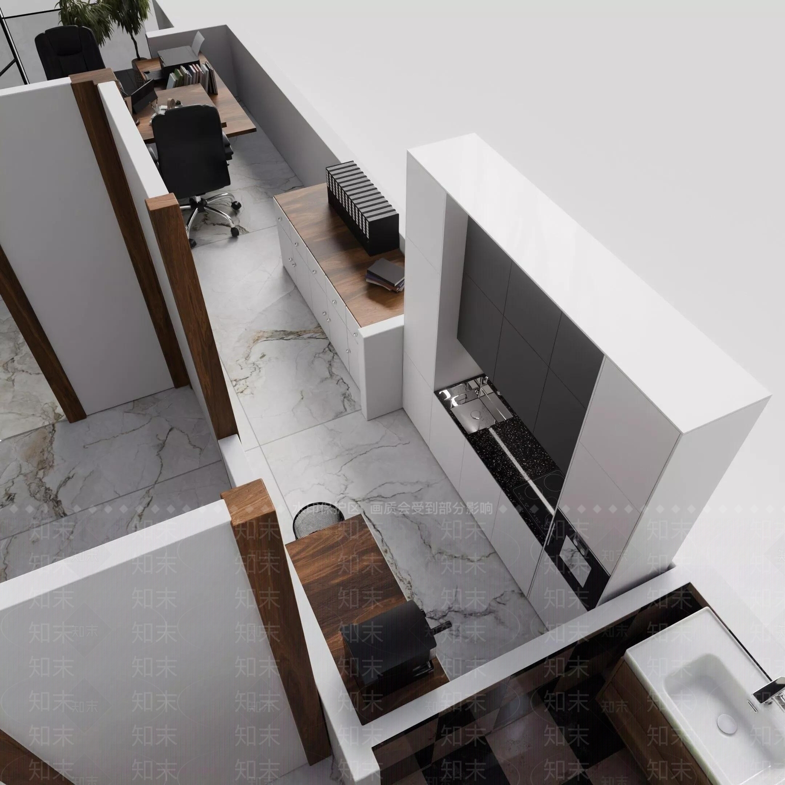 现代简约办公室3D模型下载【ID:1231093009】