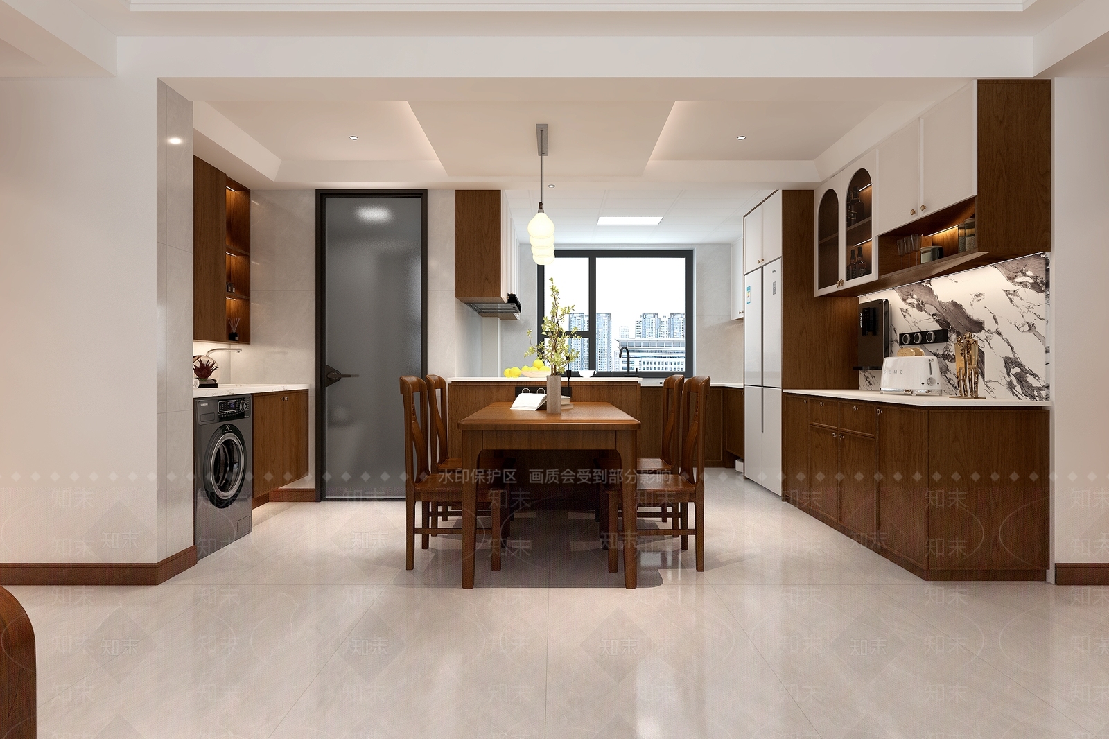 新中式家居餐厅3D模型下载【ID:1231094365】