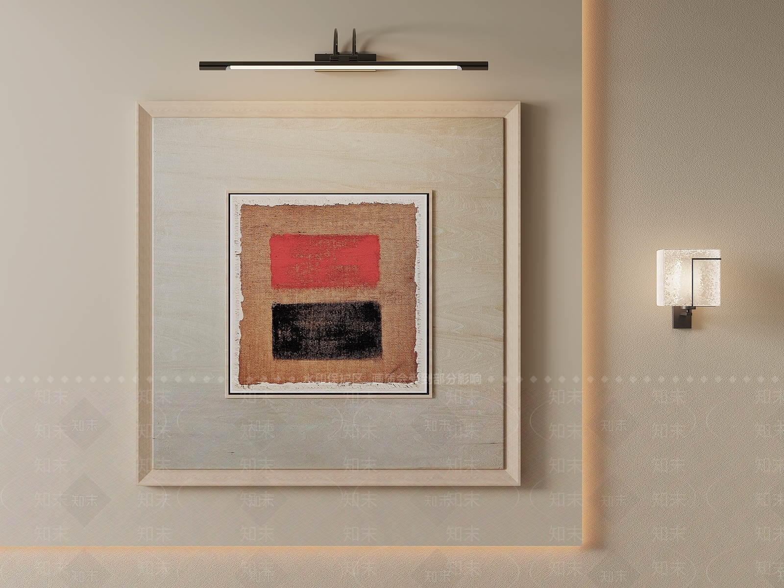 原木风抽象挂画3D模型下载【ID:1231096524】