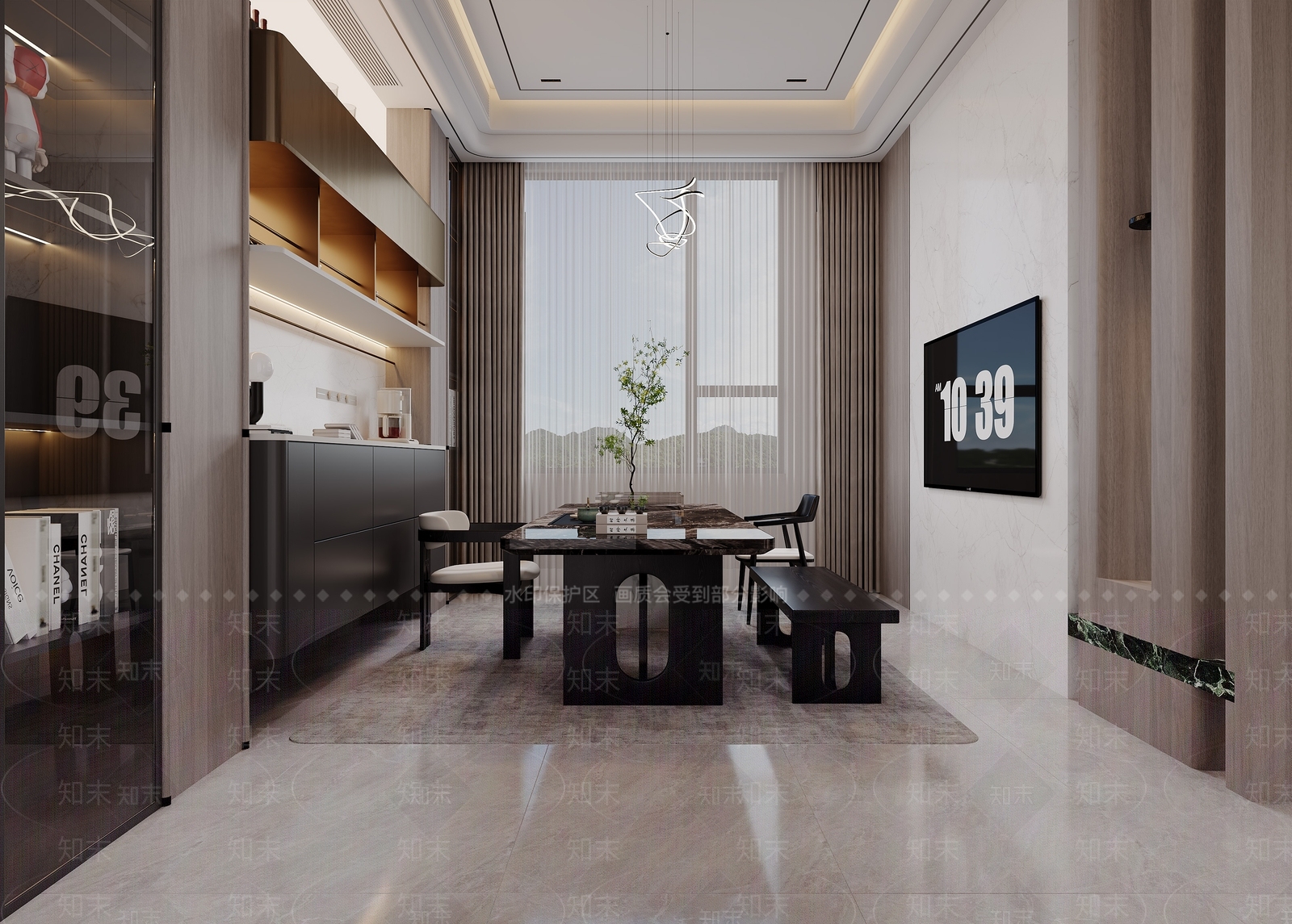 轻奢别墅餐厅3D模型下载【ID:1231100010】