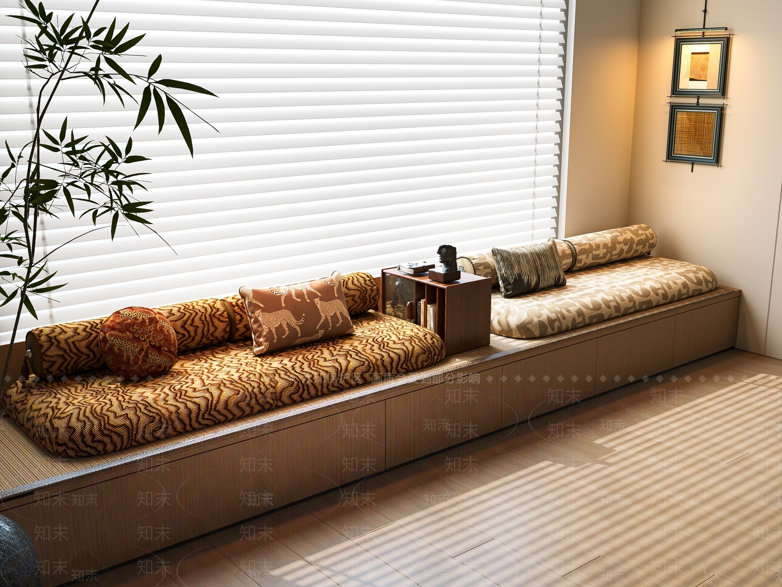 新中式坐垫3D模型下载【ID:1231100262】
