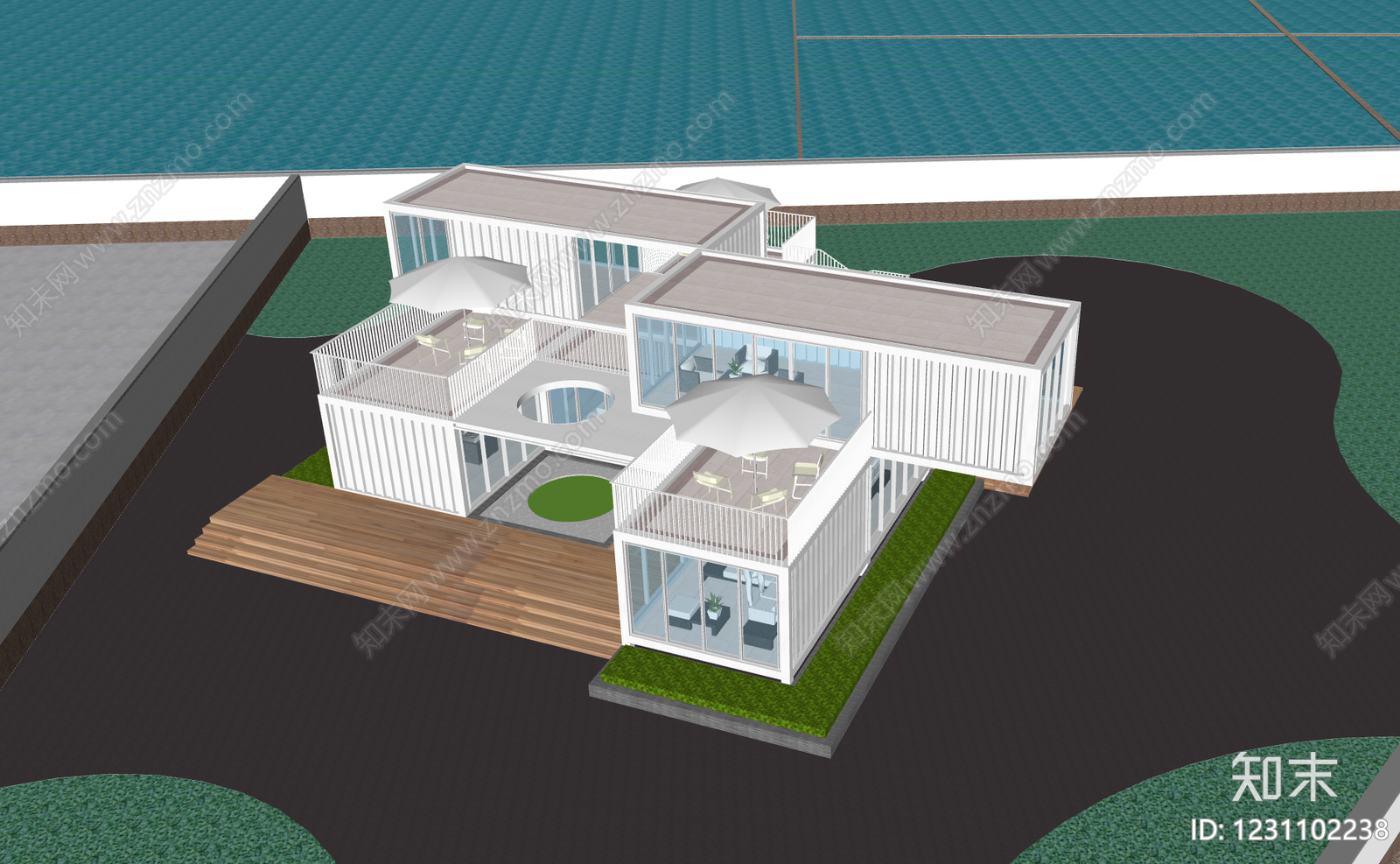 现代简约其他商业建筑SU模型下载【ID:1231102238】