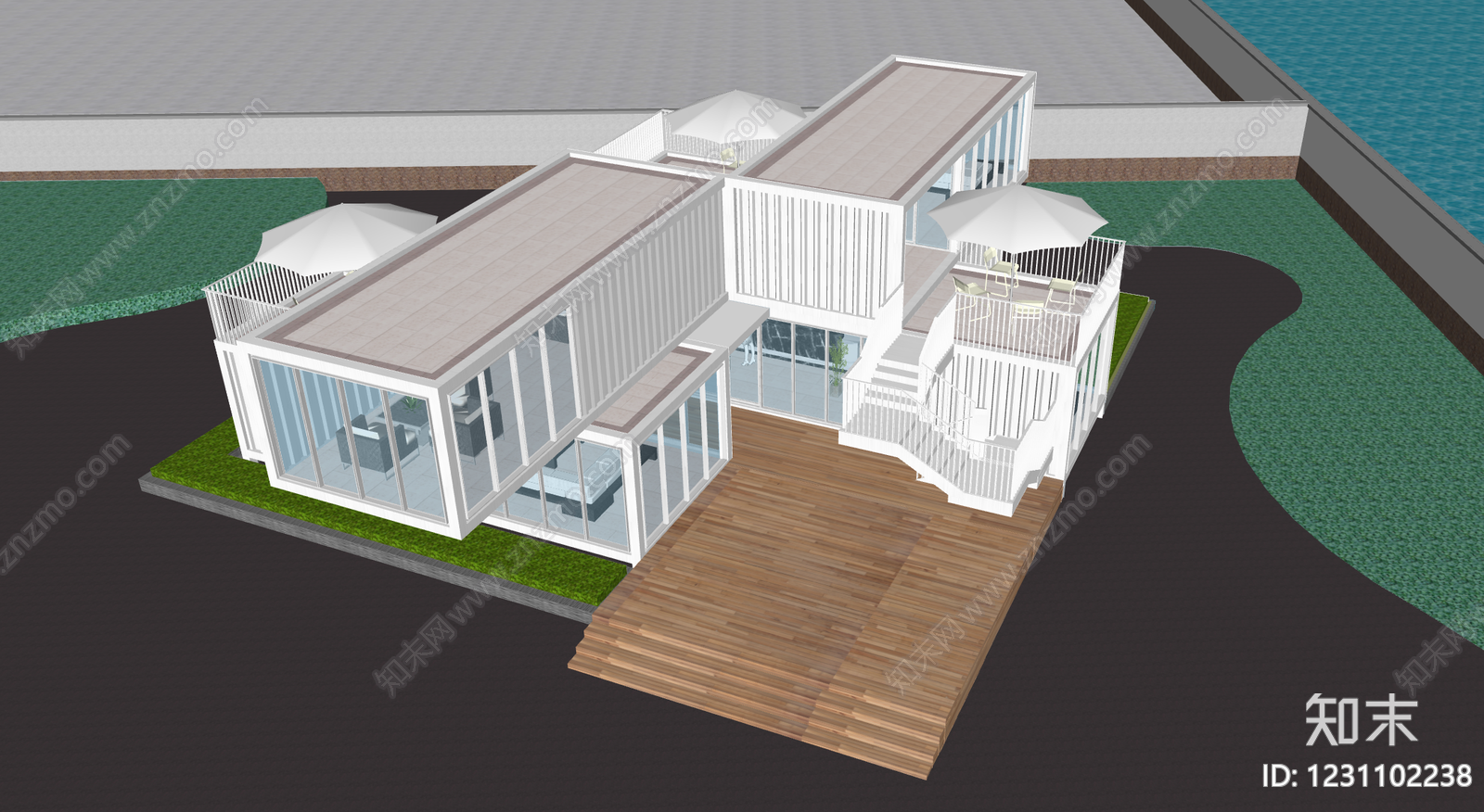 现代简约其他商业建筑SU模型下载【ID:1231102238】