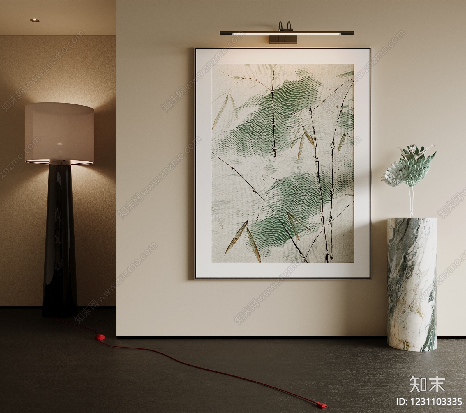 新中式抽象画SU模型下载【ID:1231103335】
