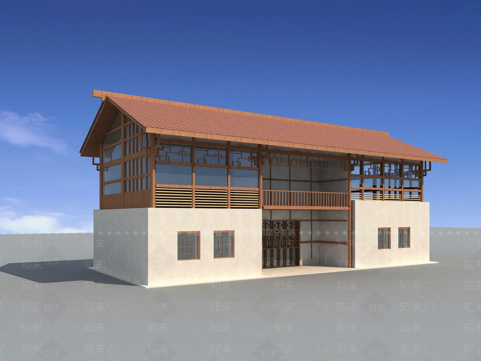 新中式其他住宅外观3D模型下载【ID:1231104143】