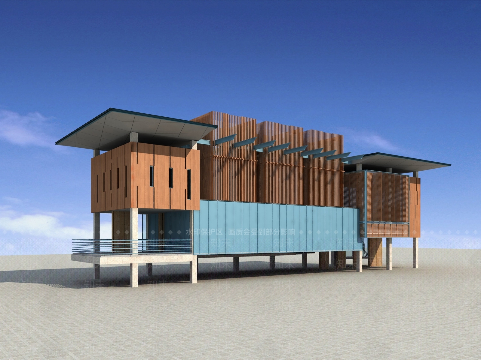 现代主义艺术风格建筑3D模型下载【ID:1231104392】