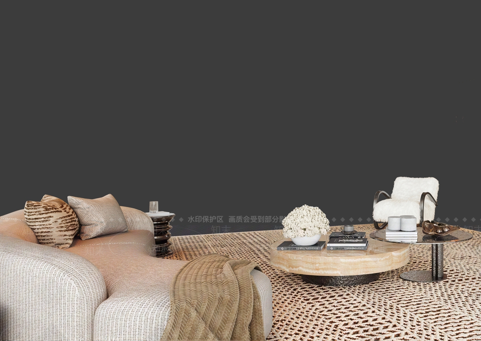 意式极简沙发组合3D模型下载【ID:1231112473】