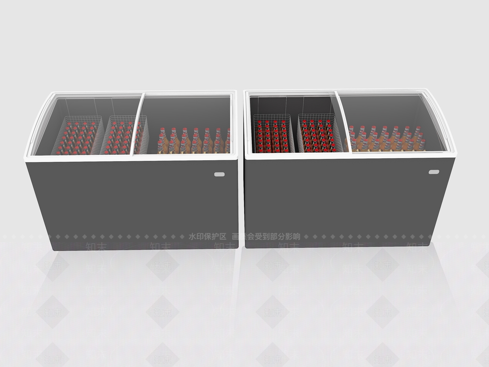 极简冰柜3D模型渲染效果图