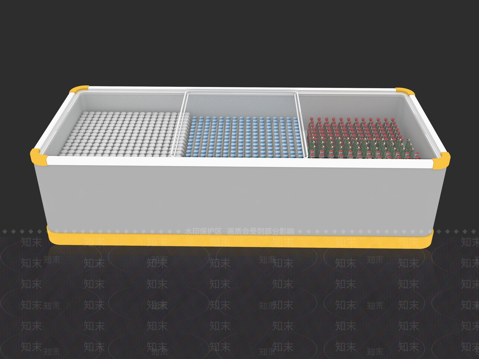 极简冰柜3D模型渲染效果图