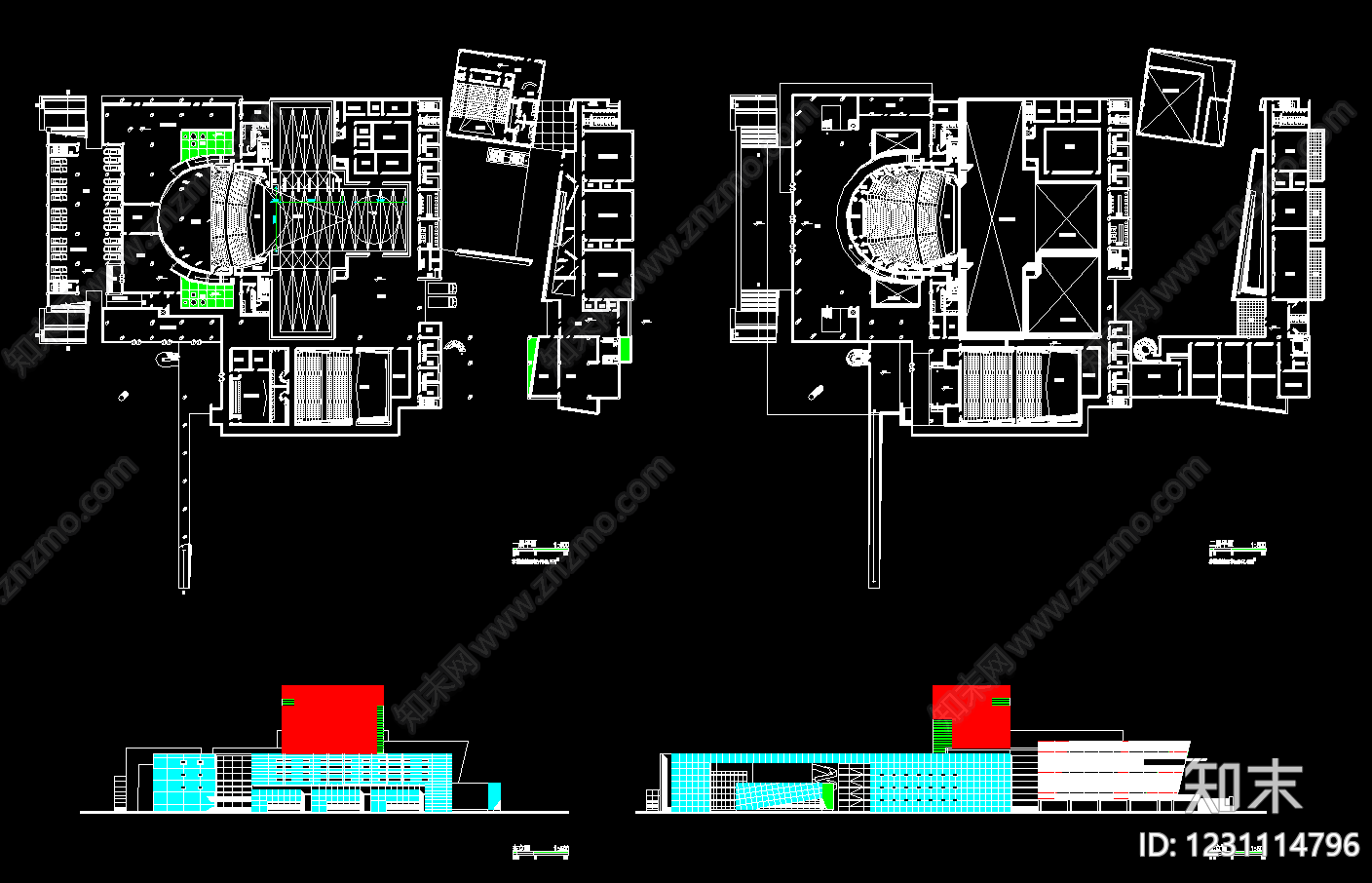 其他文化建筑cad施工图下载【ID:1231114796】