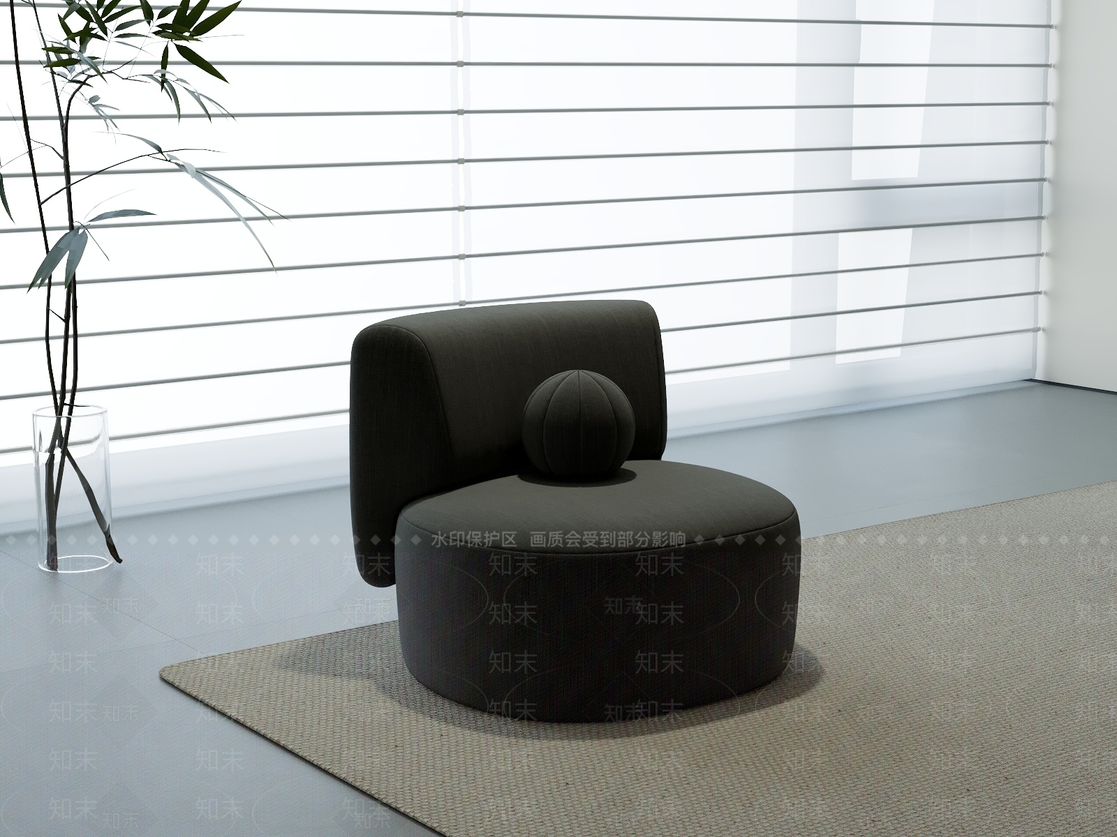 意式极简休闲椅3D模型下载【ID:1231118017】