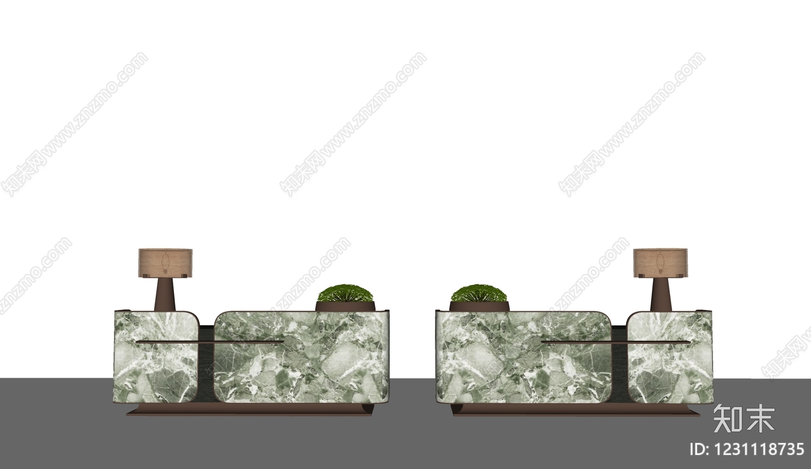轻奢前台SU模型下载【ID:1231118735】