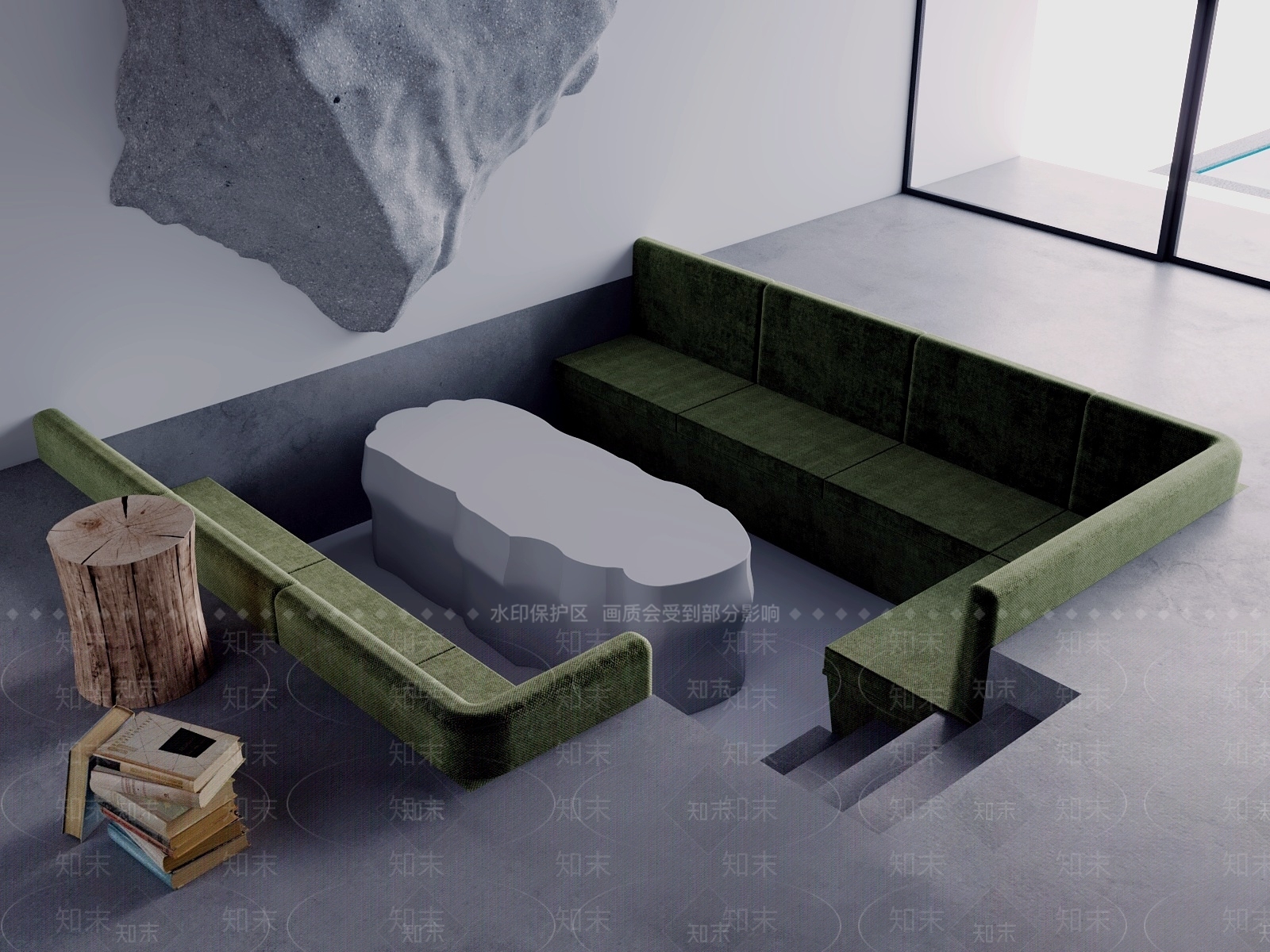 极简卡座沙发3D模型下载【ID:1231118874】