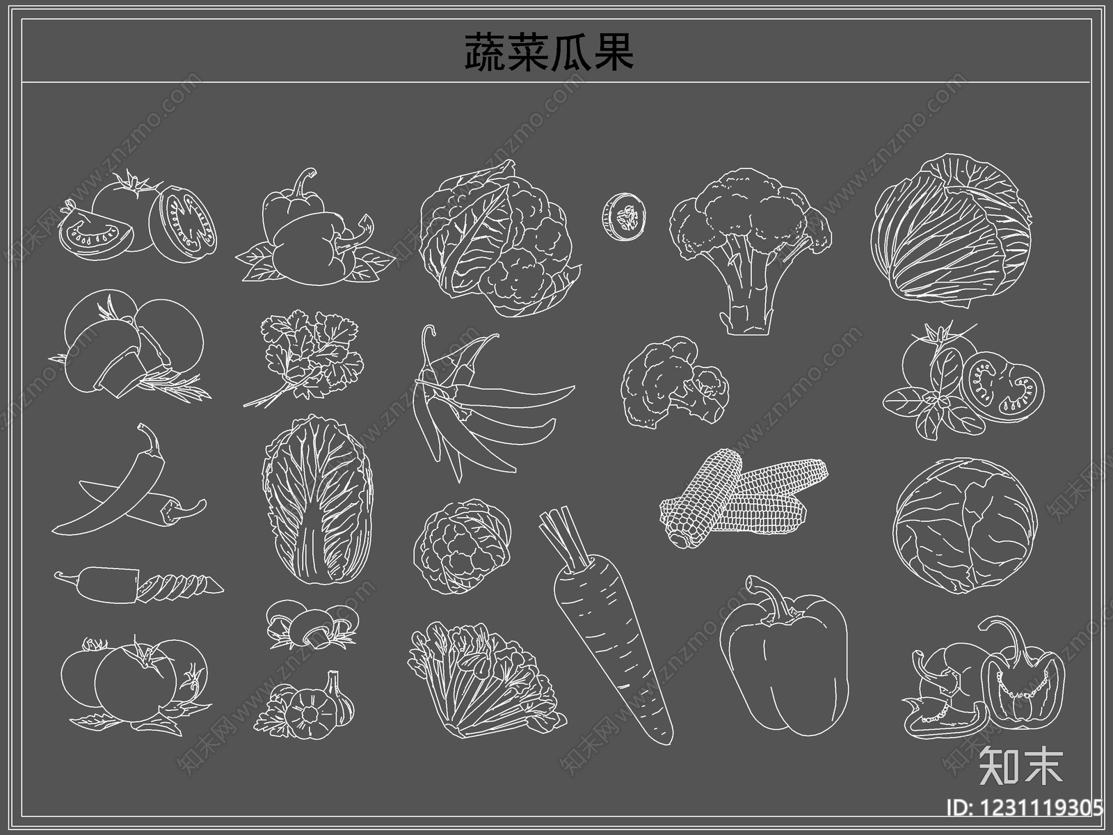 剪影图库CAD图纸