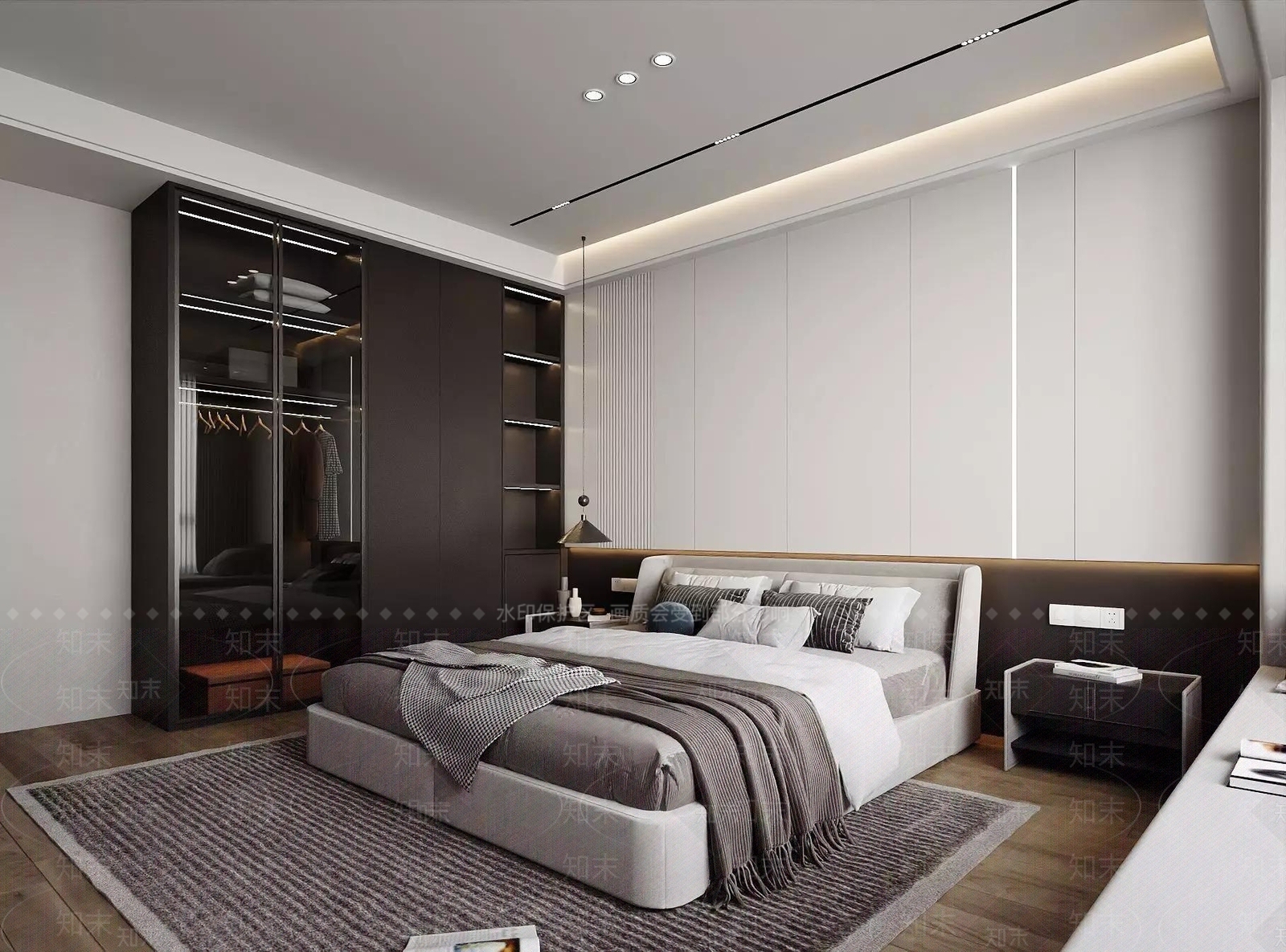 意式极简主卧3D模型下载【ID:1231119860】