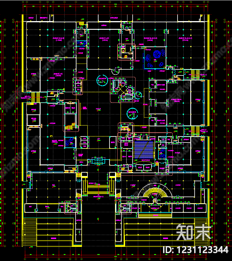 博物馆建筑cad施工图下载【ID:1231123344】