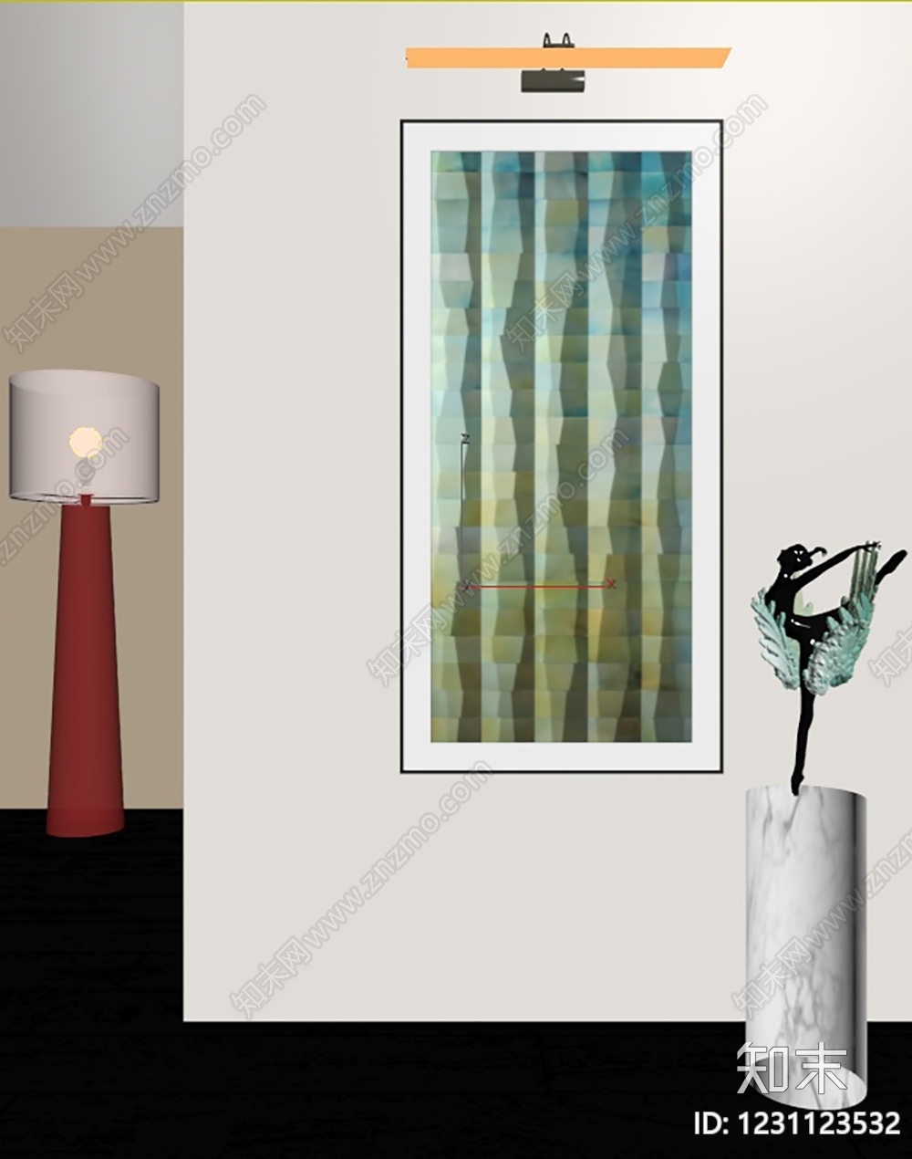 现代简约抽象画SU模型下载【ID:1231123532】