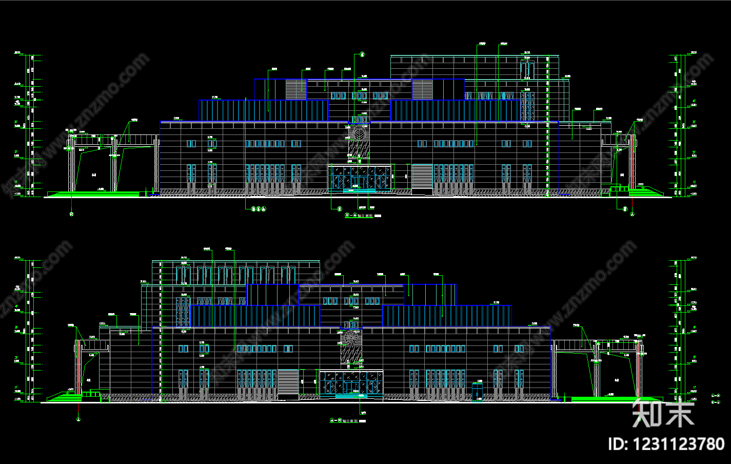 博物馆建筑cad施工图下载【ID:1231123780】