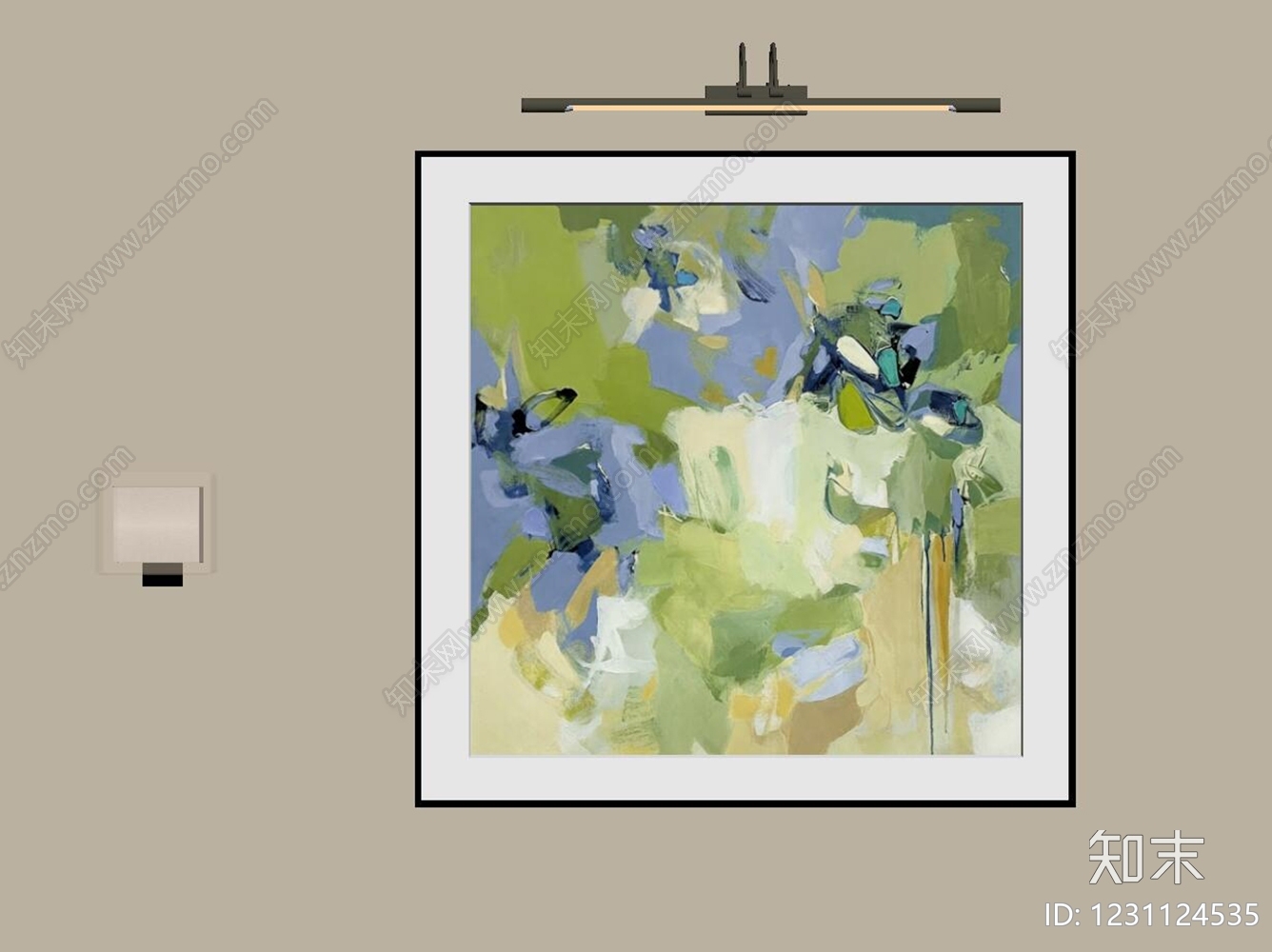 奶油风抽象画SU模型下载【ID:1231124535】