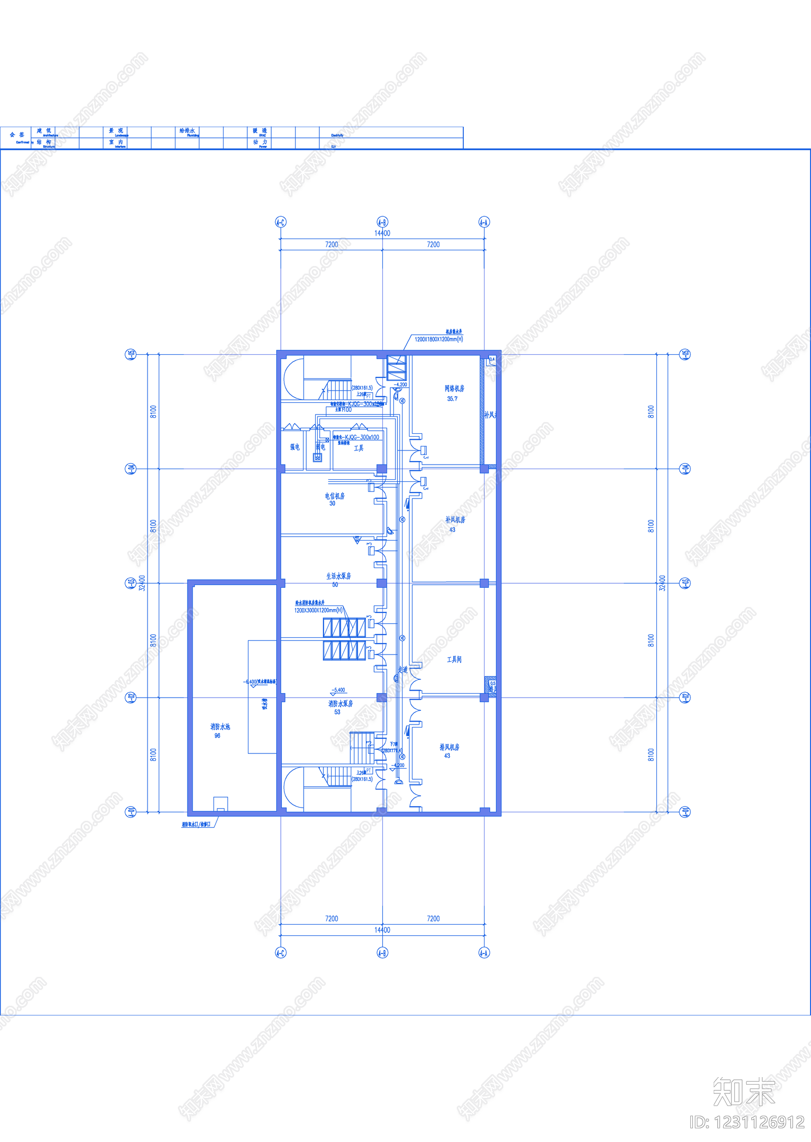 通信网络系统cad施工图下载【ID:1231126912】