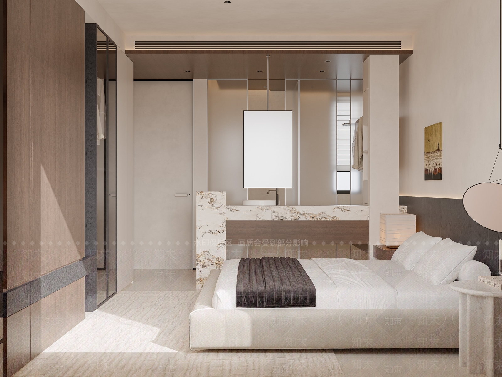 意式极简主卧3D模型下载【ID:1231128295】