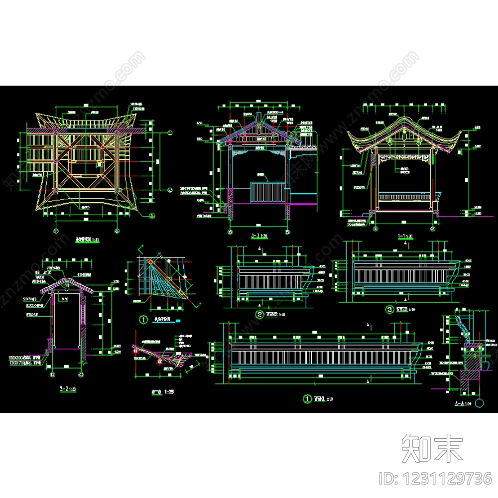 其他古建筑cad施工图下载【ID:1231129736】