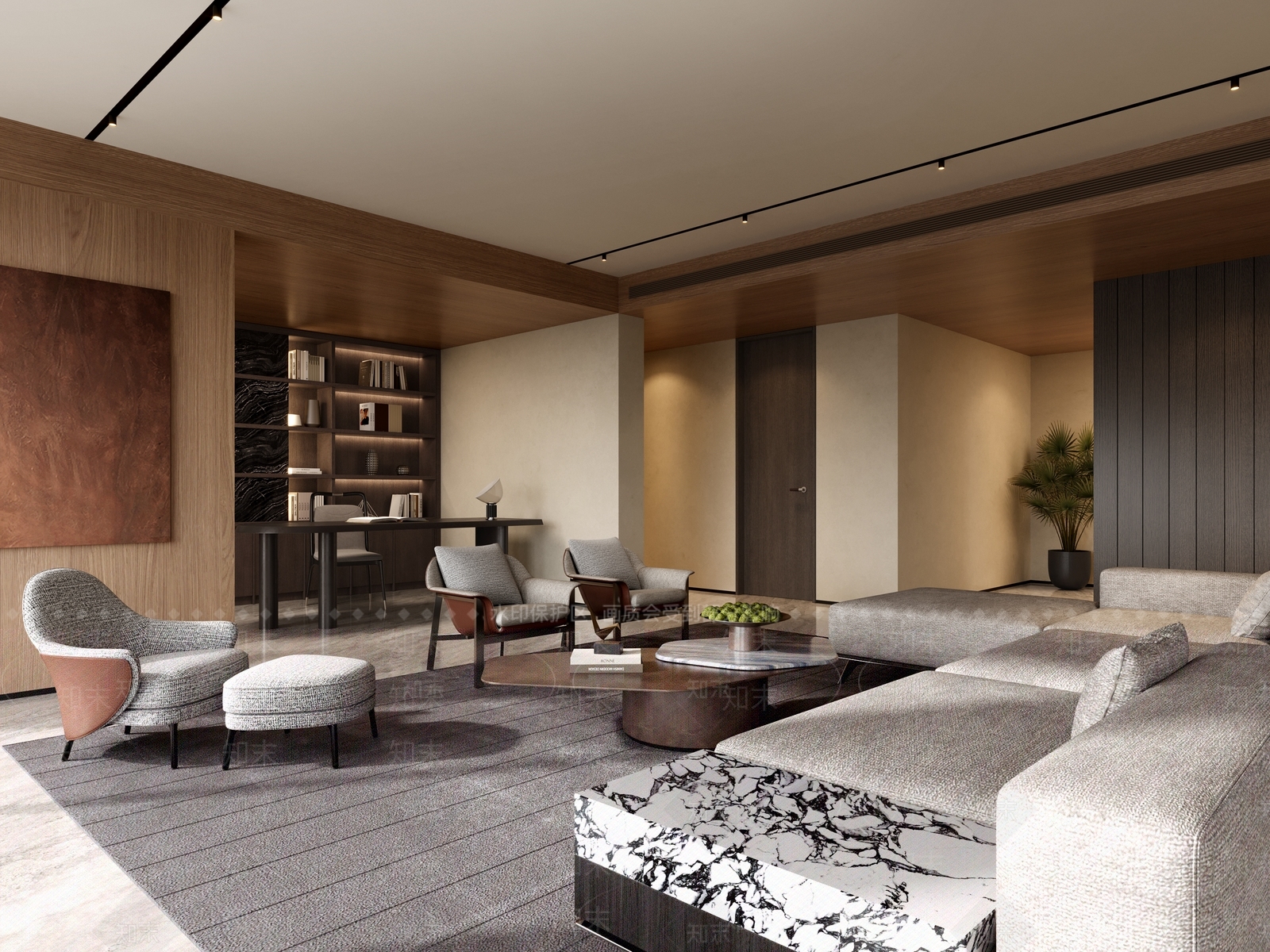 意式极简家居客厅3D模型下载【ID:1231133706】