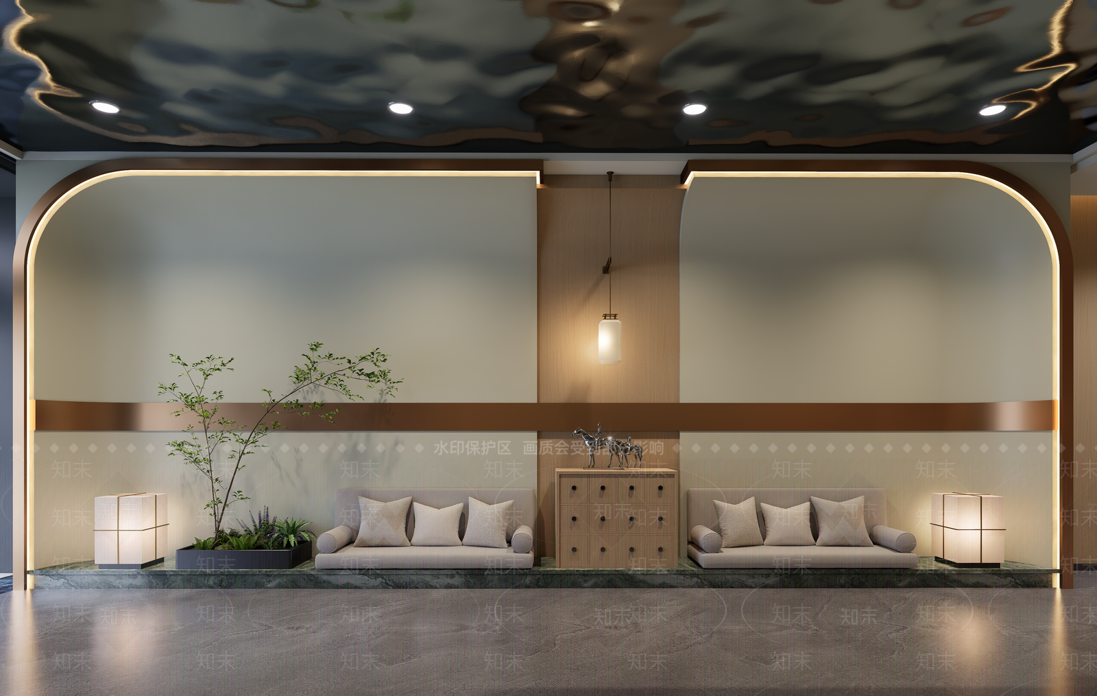 轻奢接待室SU模型下载【ID:1231134299】