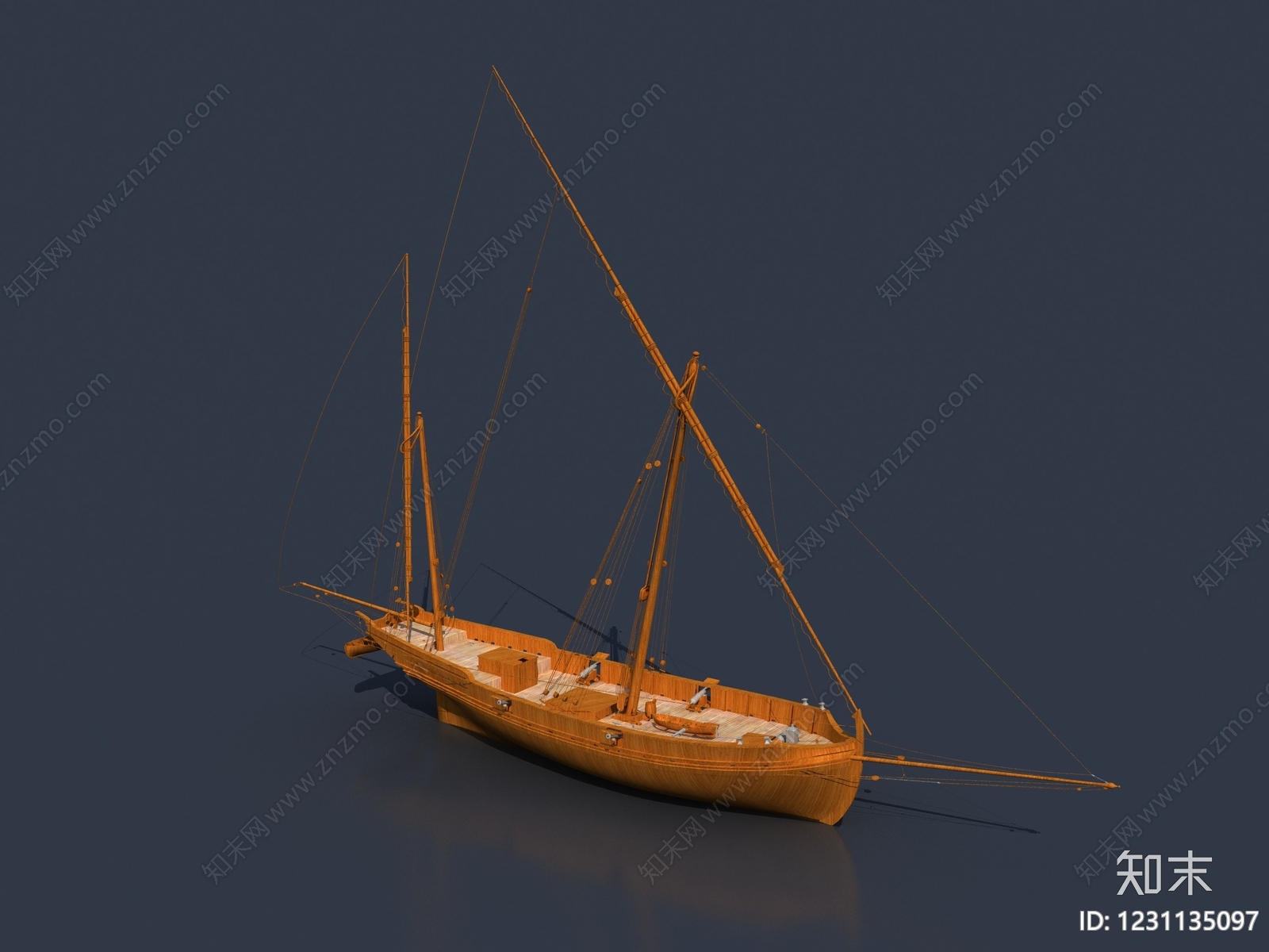 原木风船3D模型下载【ID:1231135097】
