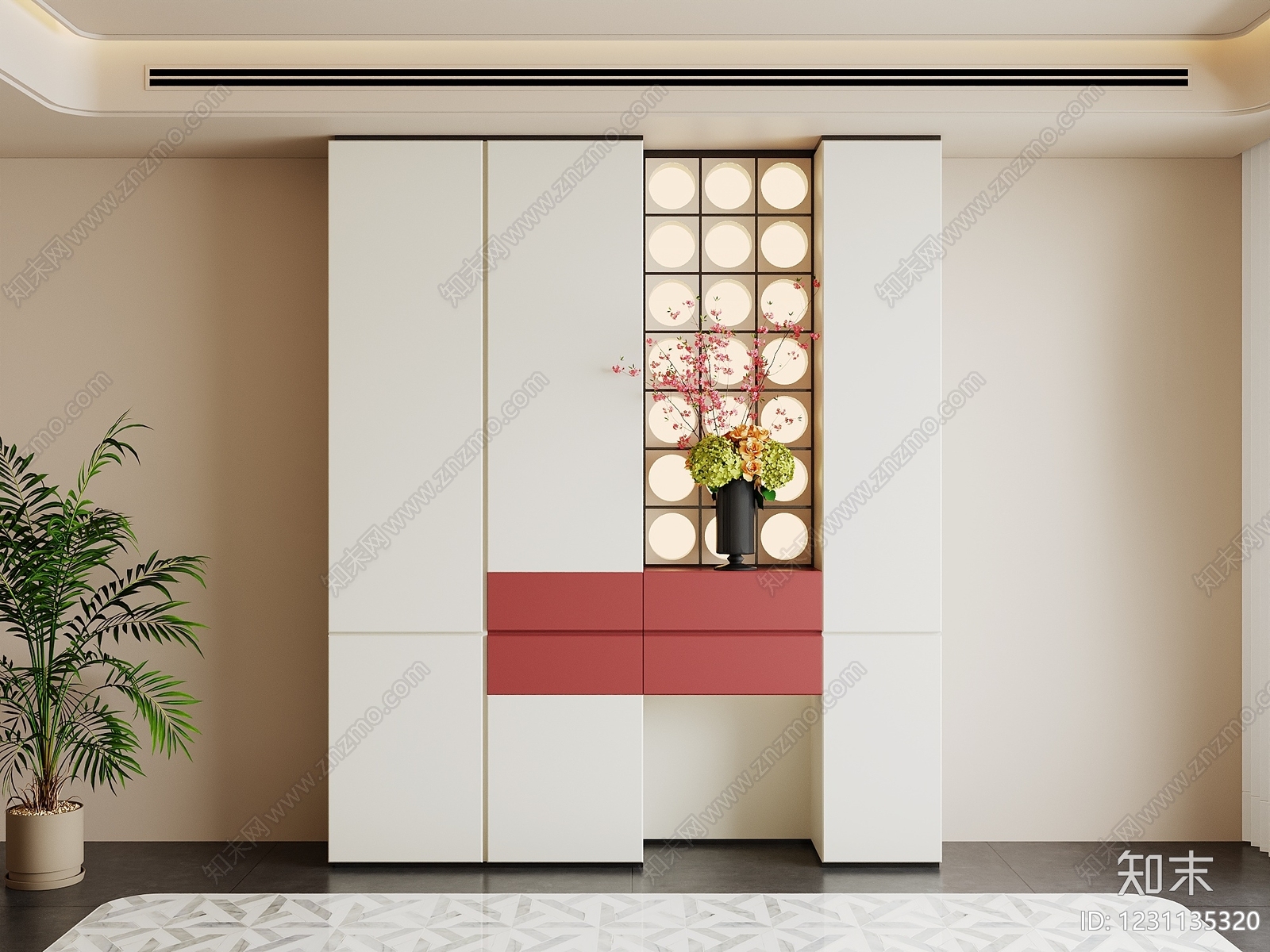 现代简约玄关柜3D模型下载【ID:1231135320】