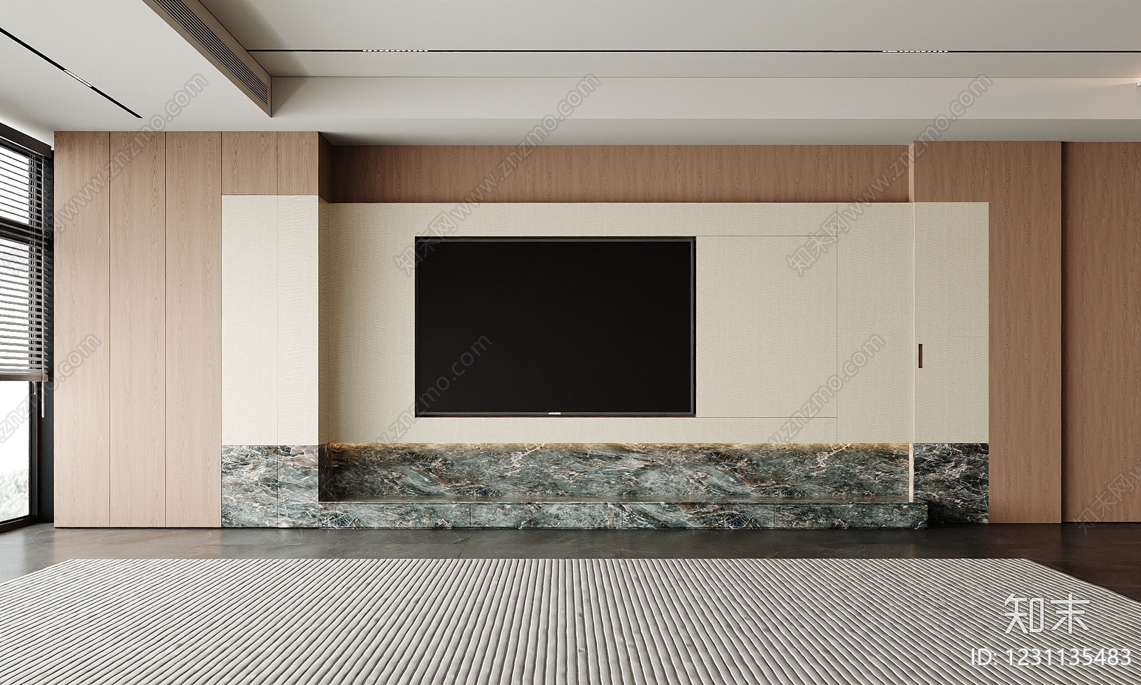 意式极简电视背景墙3D模型下载【ID:1231135483】