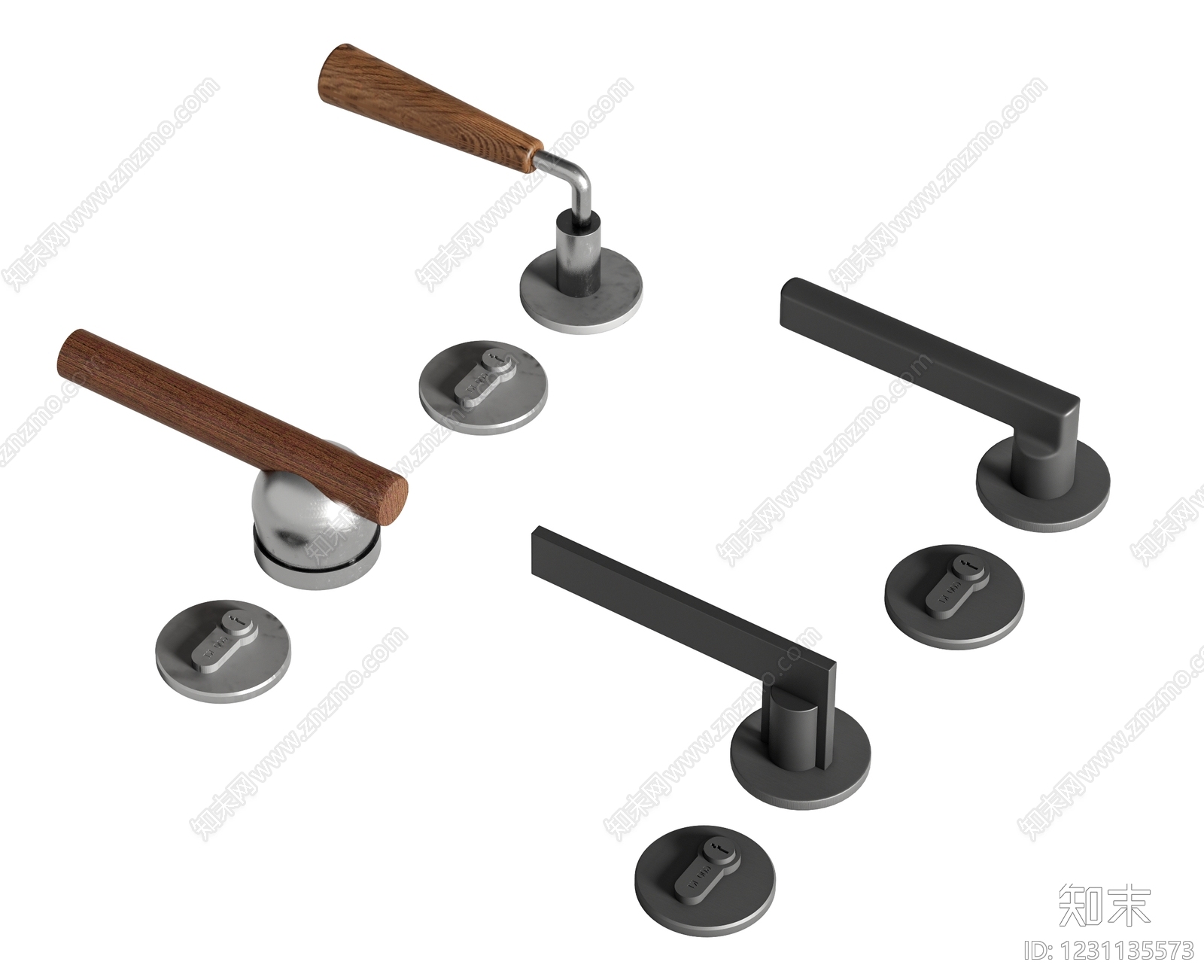 现代简约门组合3D模型下载【ID:1231135573】