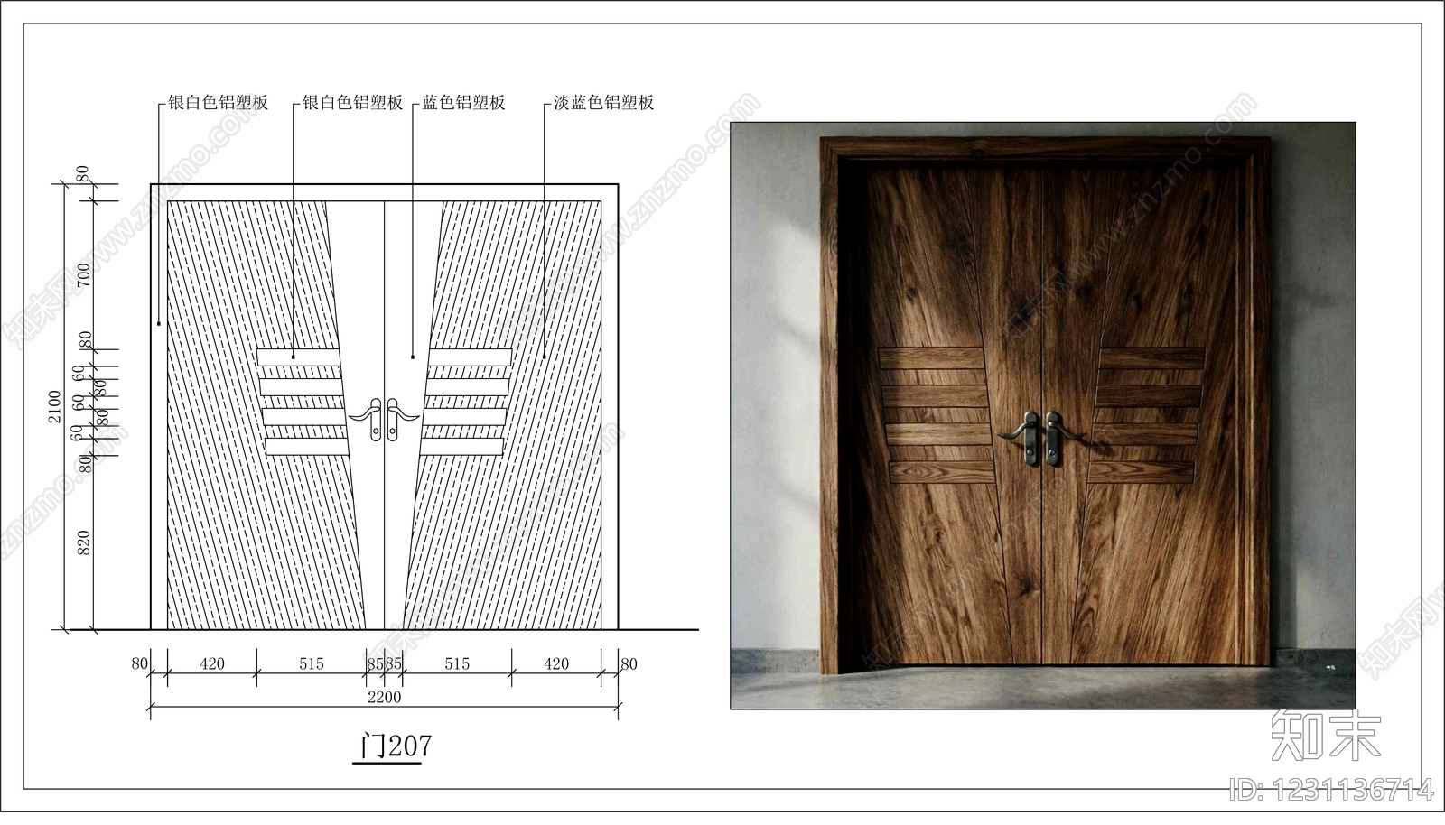 入户门cad施工图下载【ID:1231136714】