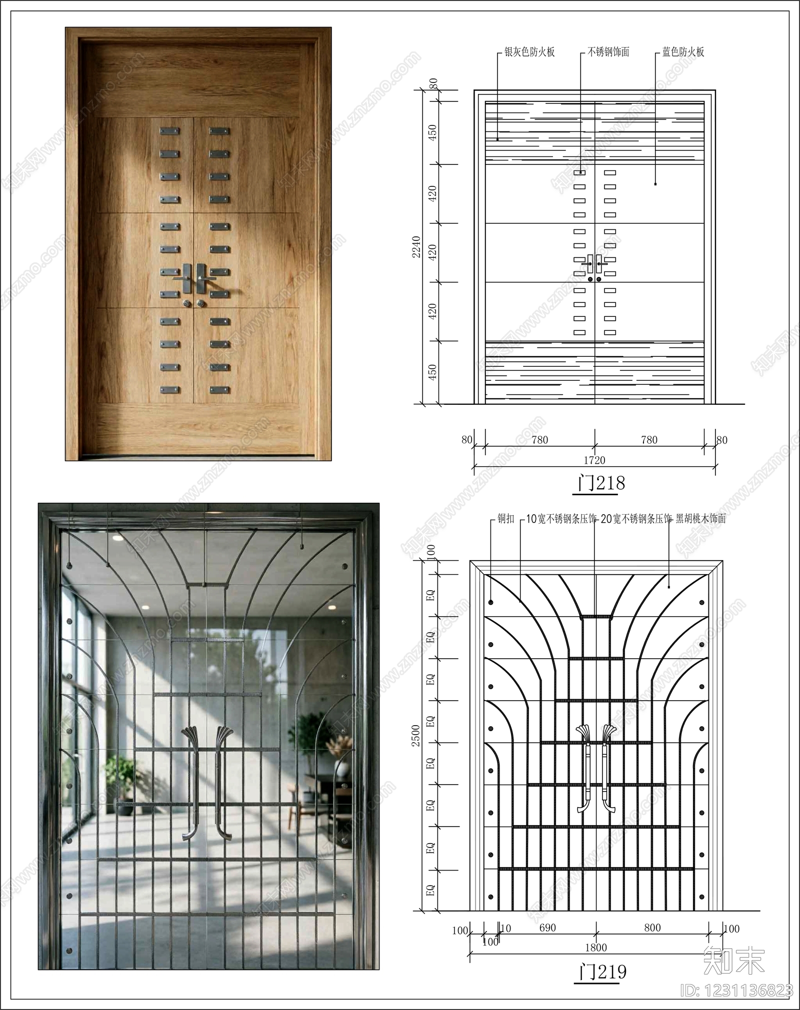 入户门cad施工图下载【ID:1231136823】