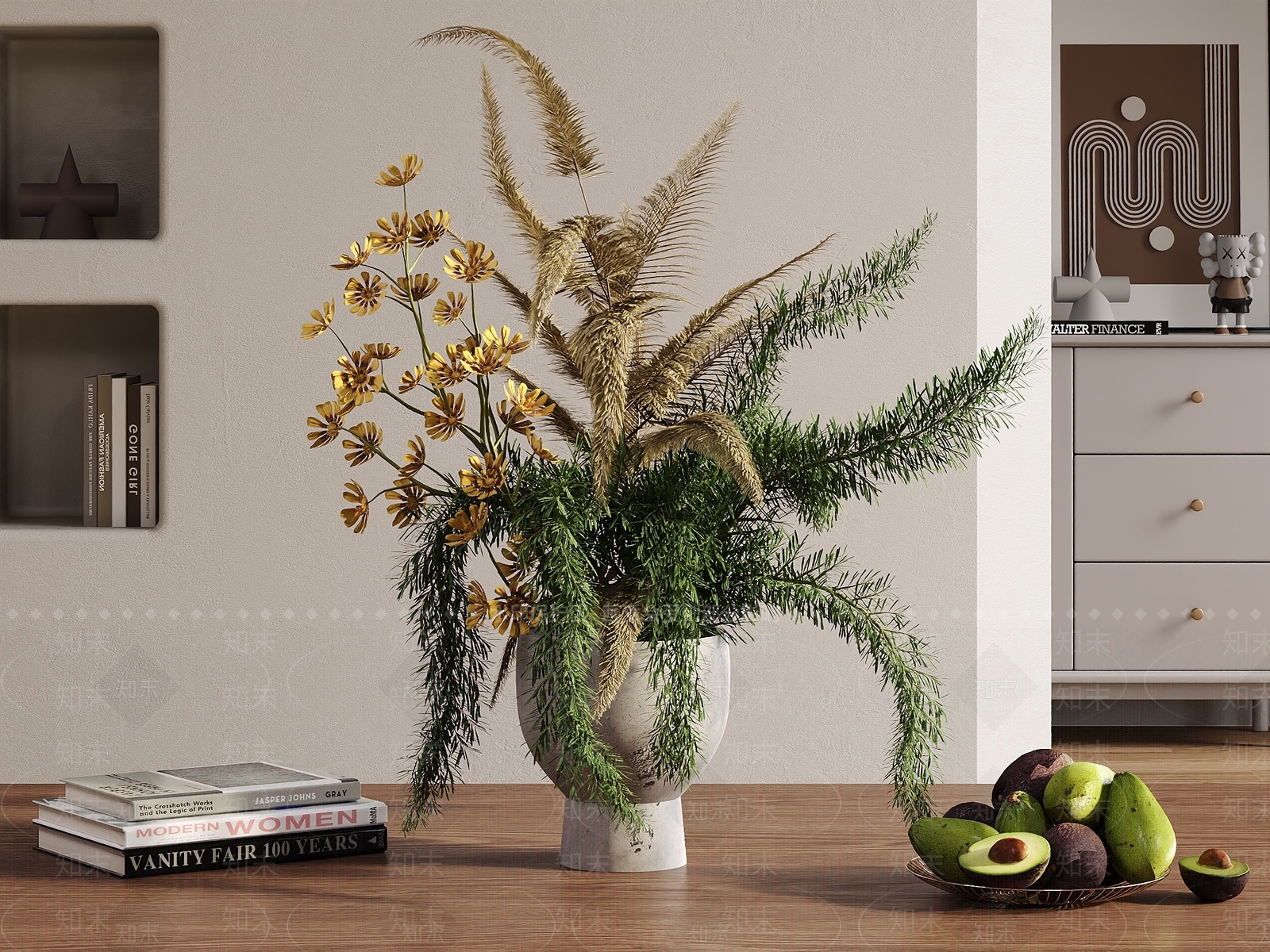 现代简约花艺3D模型下载【ID:1231136834】