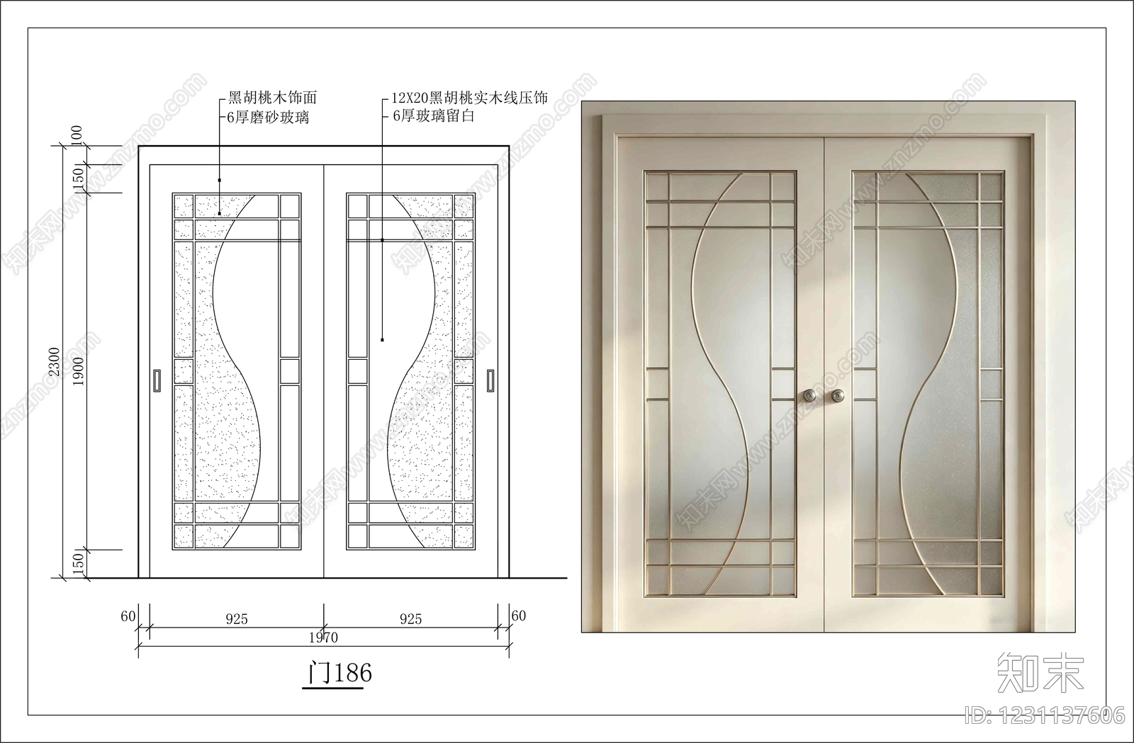 入户门cad施工图下载【ID:1231137606】